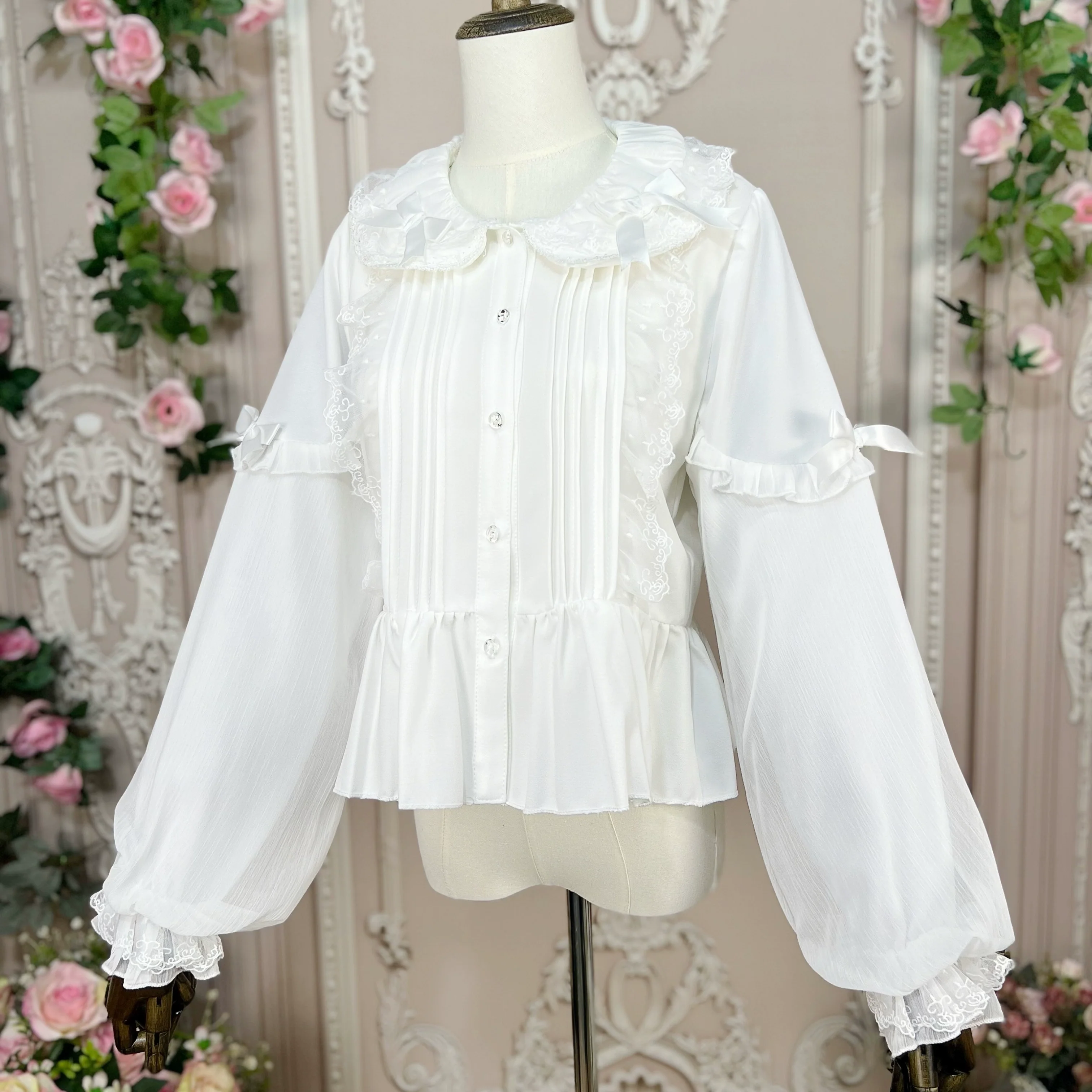 Sweet Lolita Blouse Double-layered Puff Sleeves Lolita Shirt - Image 4