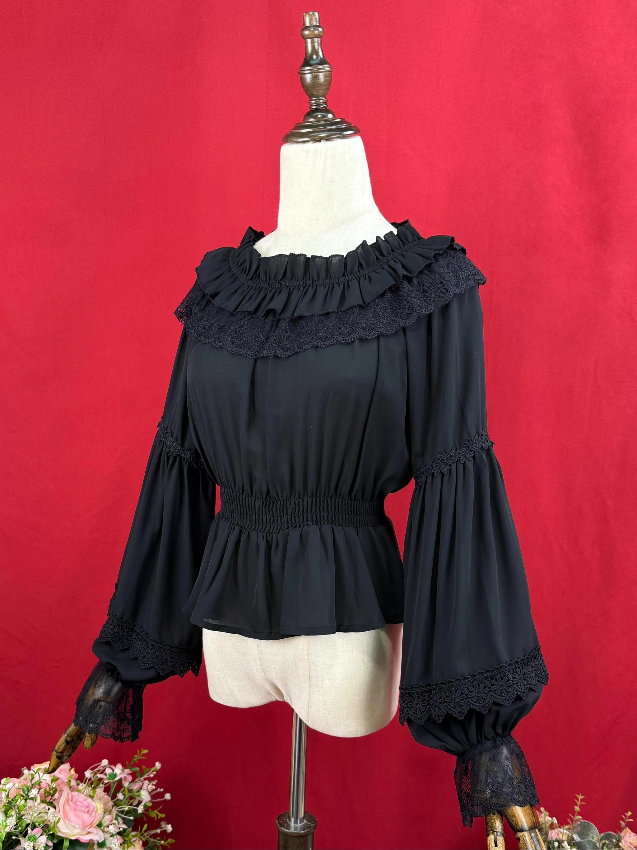 Chiffon Off-Shoulder Classic Lolita Blouse - Image 5
