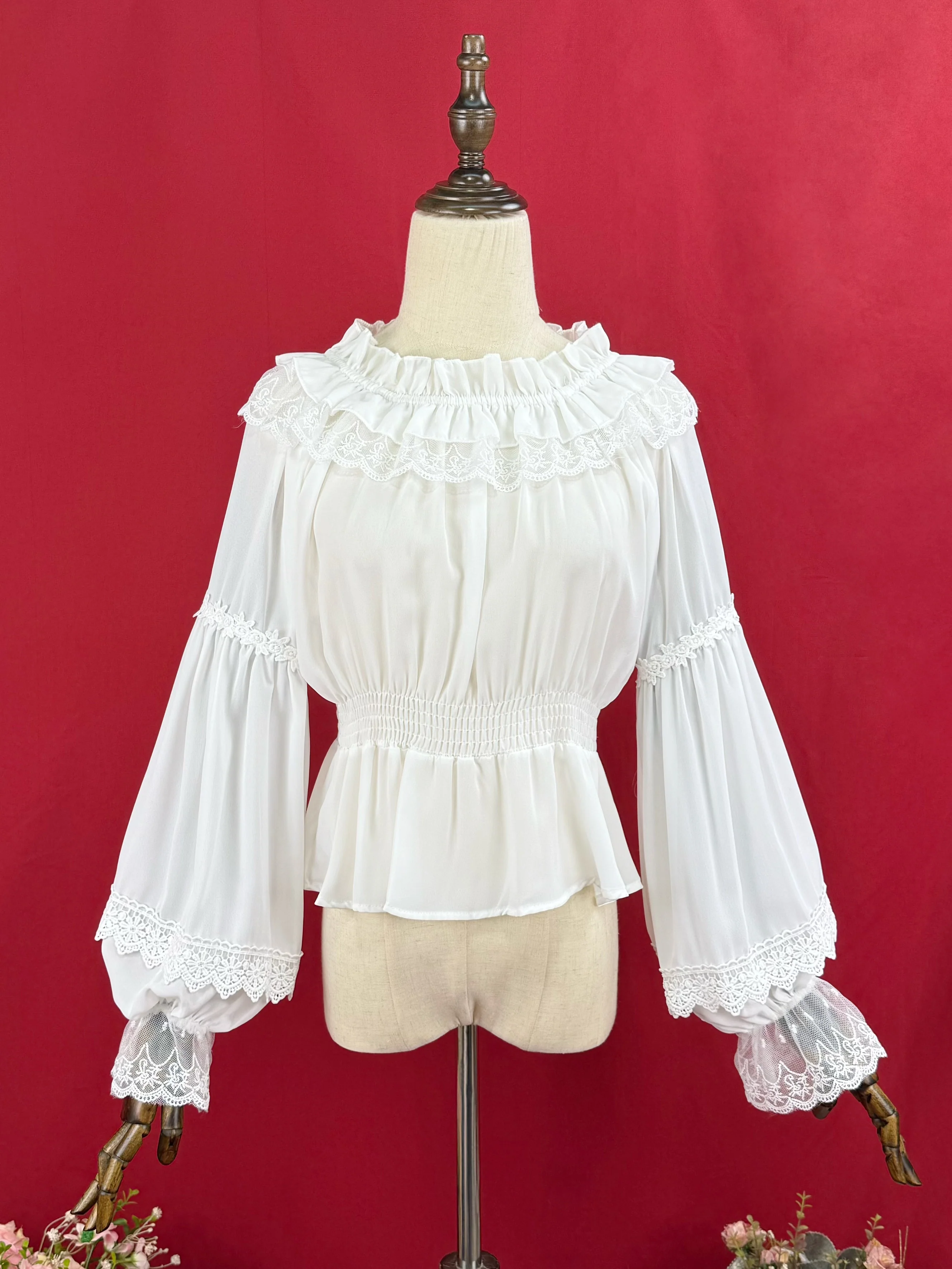 Chiffon Off-Shoulder Classic Lolita Blouse - Image 7