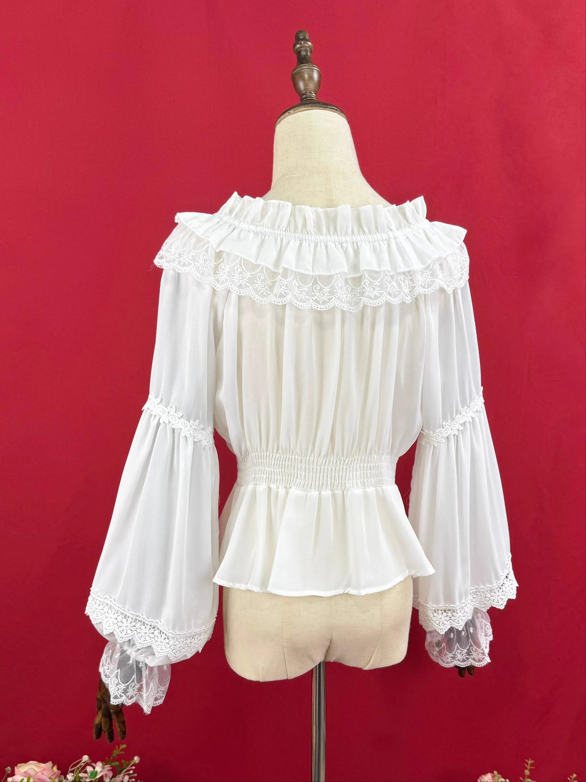Chiffon Off-Shoulder Classic Lolita Blouse - Image 9