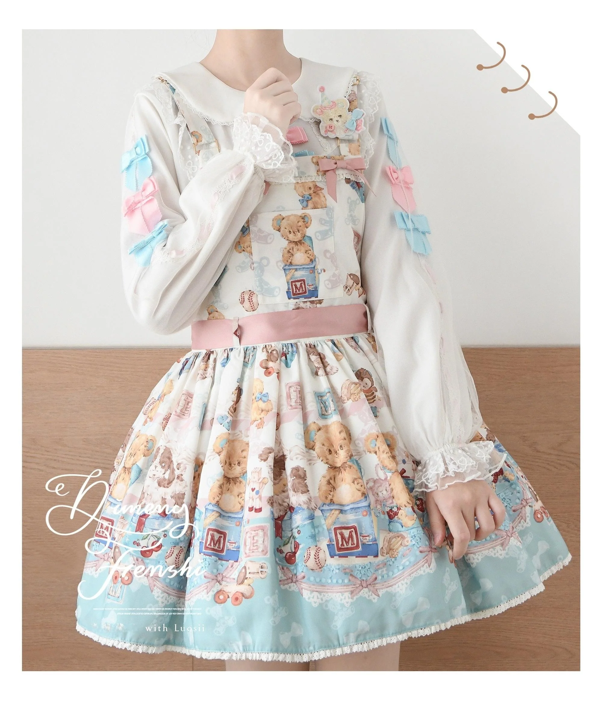 Sweet Lolita Blouse with Double-Layered Tulle Lantern Sleeves - Image 4