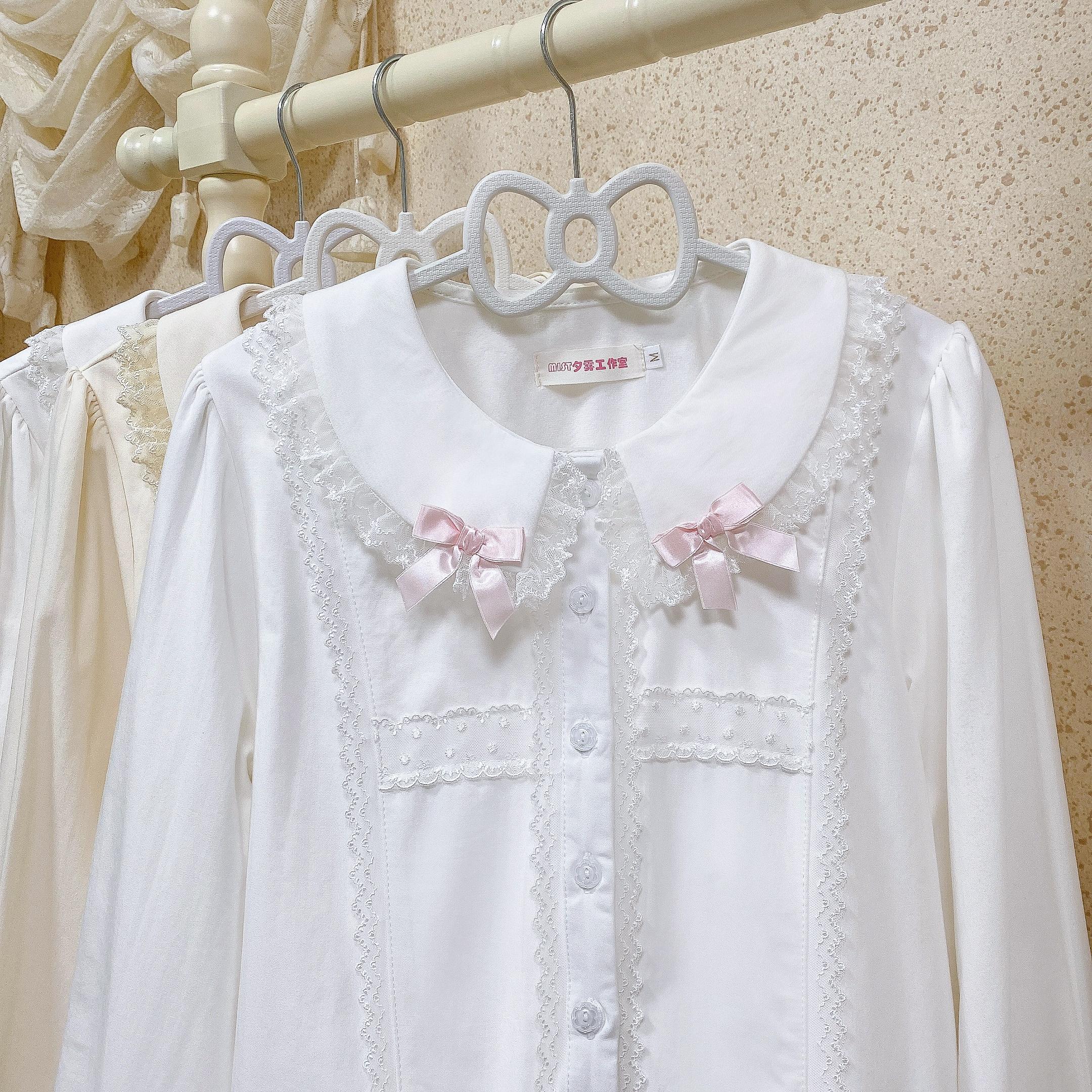 Grace Deer - Sweet Lolita Blouse with Peter Pan Collar and Long Sleeves - Image 17