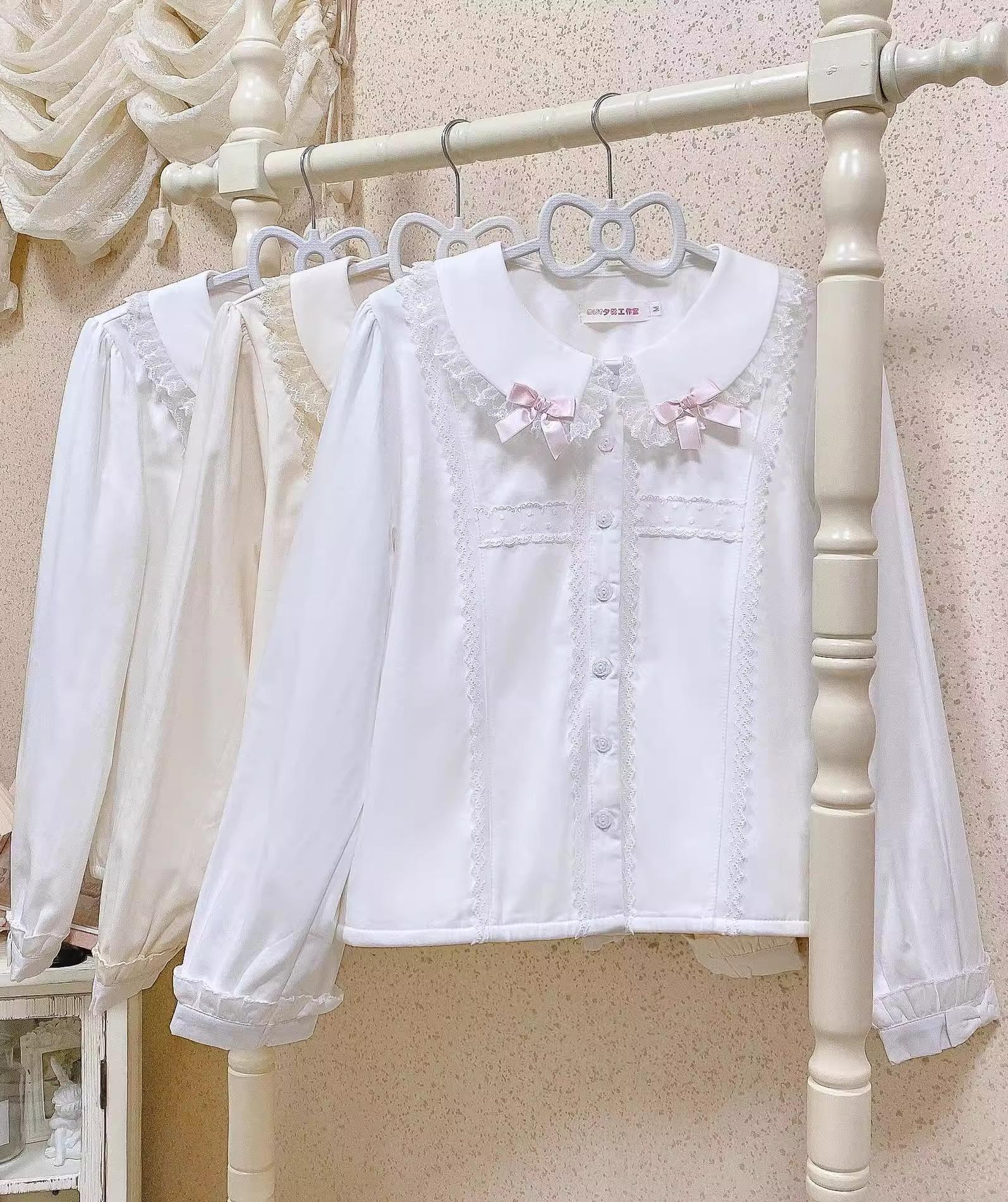 Grace Deer - Sweet Lolita Blouse with Peter Pan Collar and Long Sleeves - Image 4