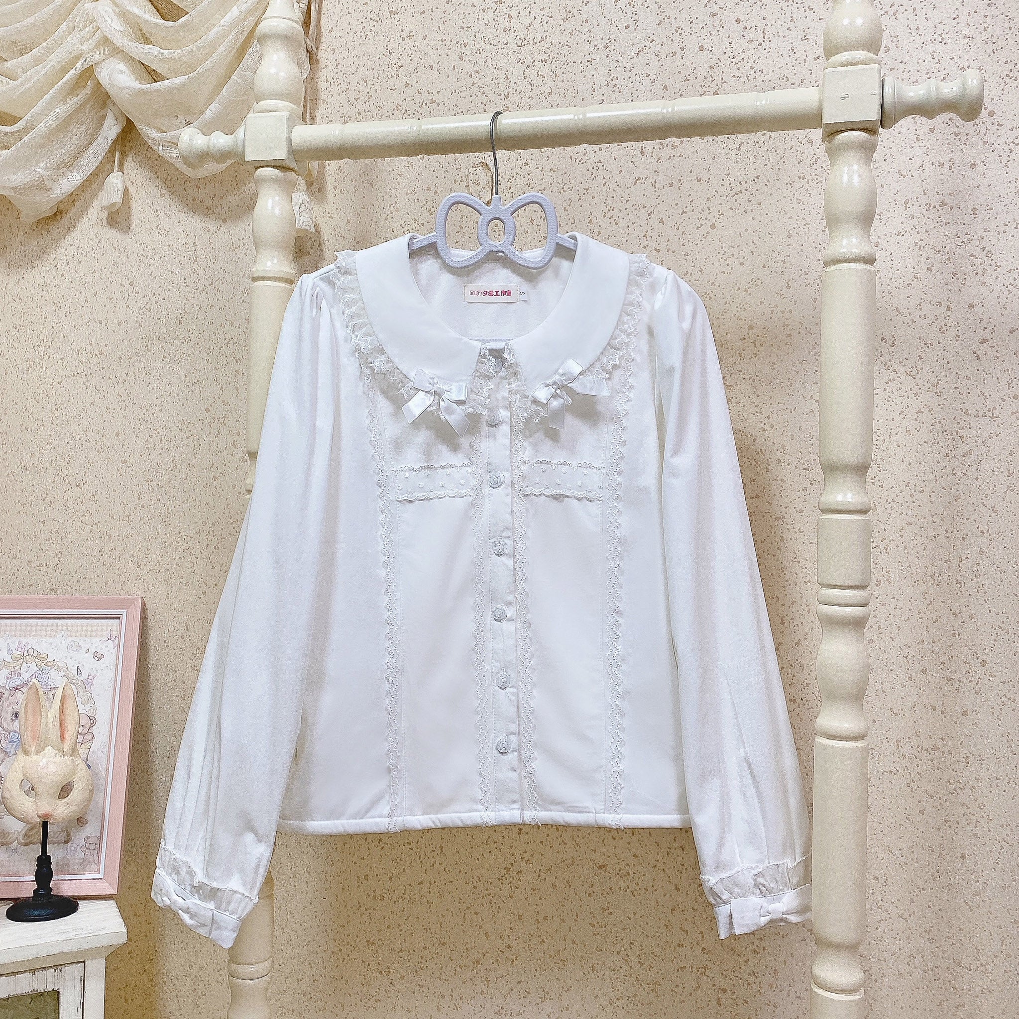 Grace Deer - Sweet Lolita Blouse with Peter Pan Collar and Long Sleeves - Image 6