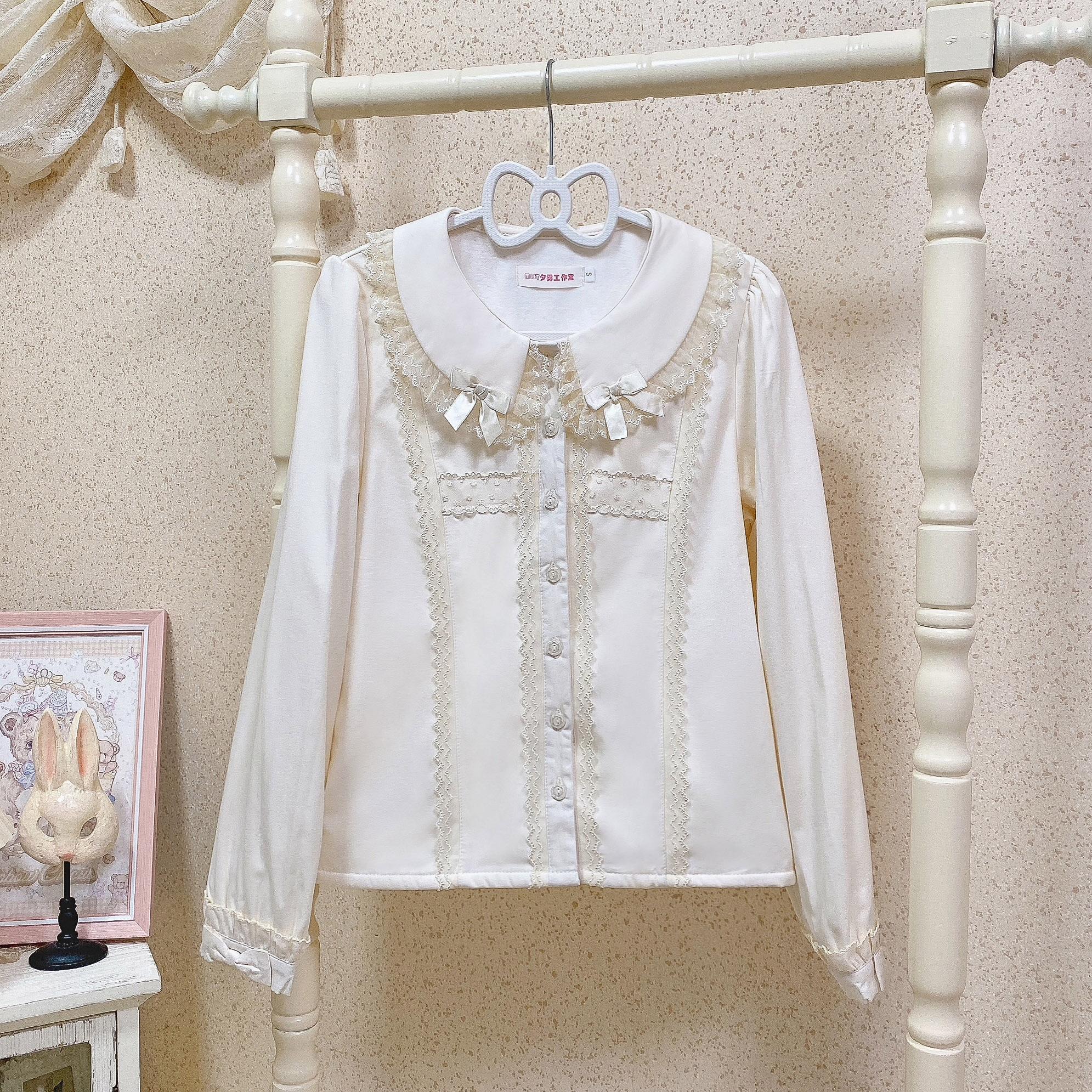 Grace Deer - Sweet Lolita Blouse with Peter Pan Collar and Long Sleeves - Image 8
