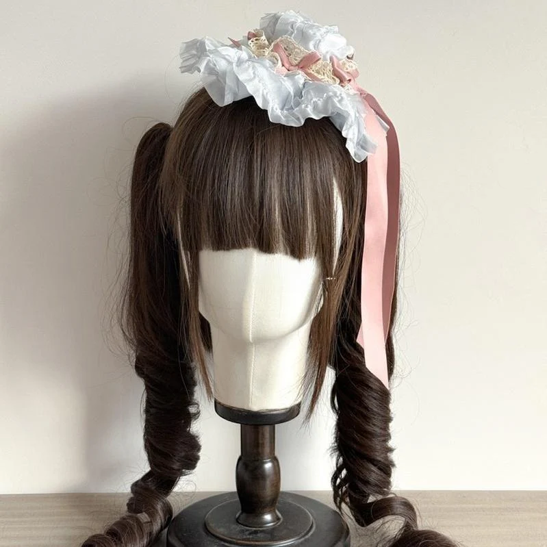 Spring of Mist - Sweet Lolita Bow Hairclip Bowler Hat KC - Image 4