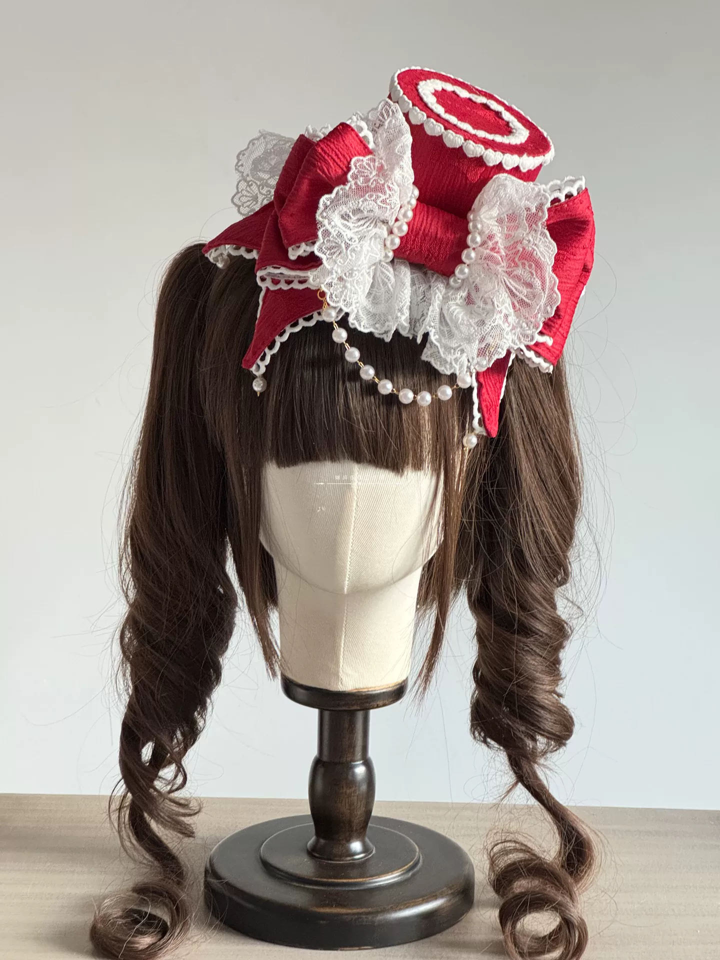 Sweet Lolita Bowknot Top Hat, Lace & Pearl Detail - Image 13