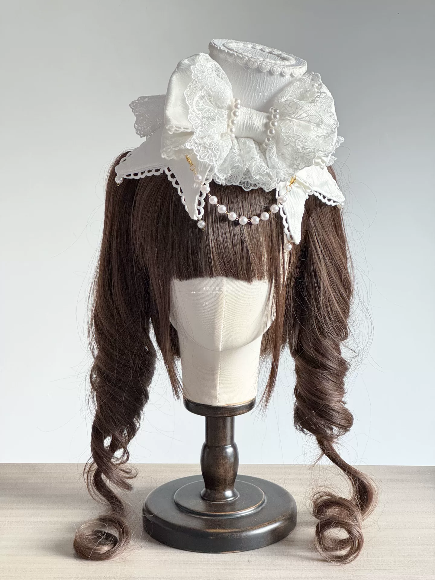 Sweet Lolita Bowknot Top Hat, Lace & Pearl Detail - Image 18