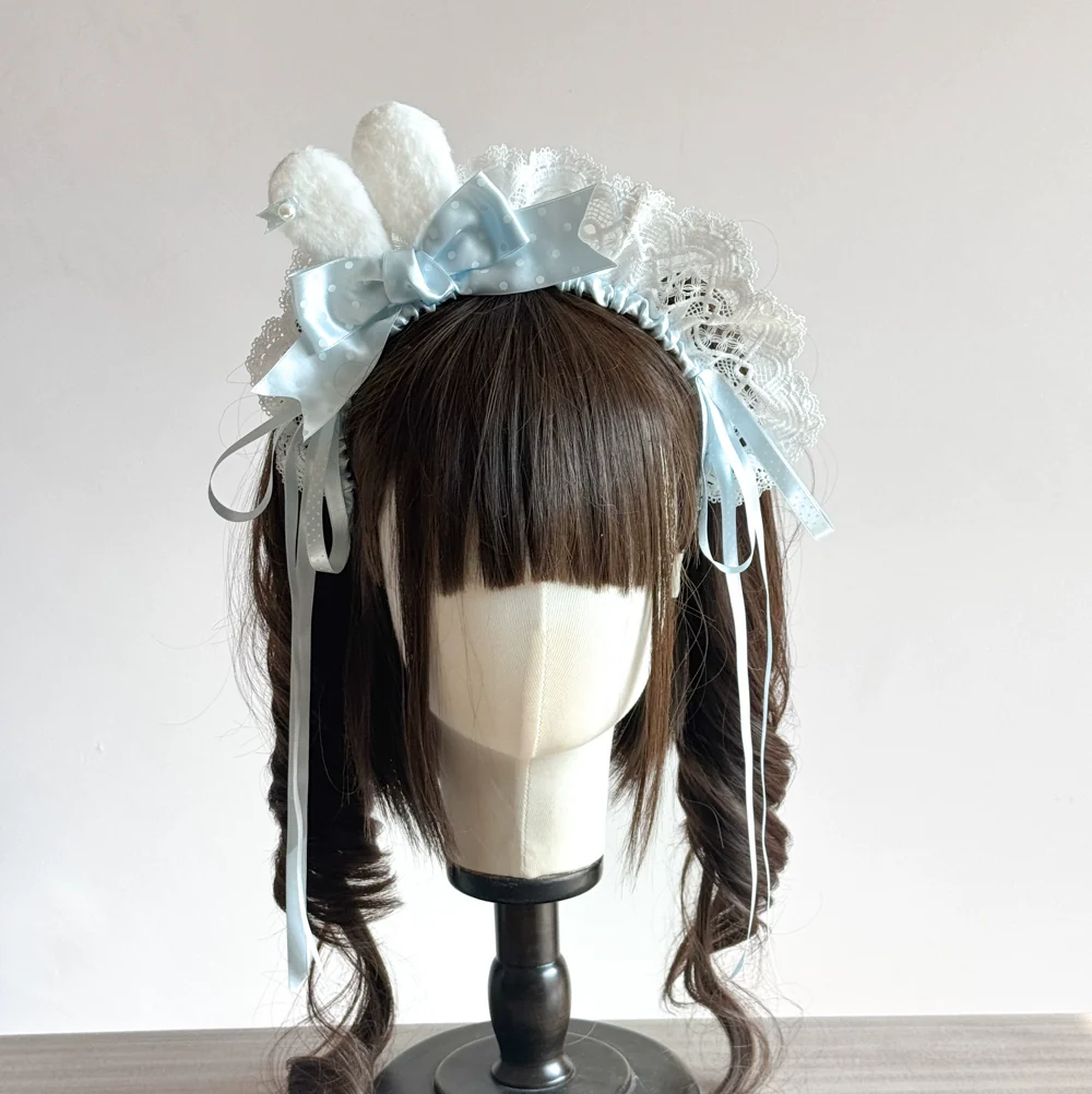 Sweet Lolita Bunny Ear Headband, Customizable Color - Image 6