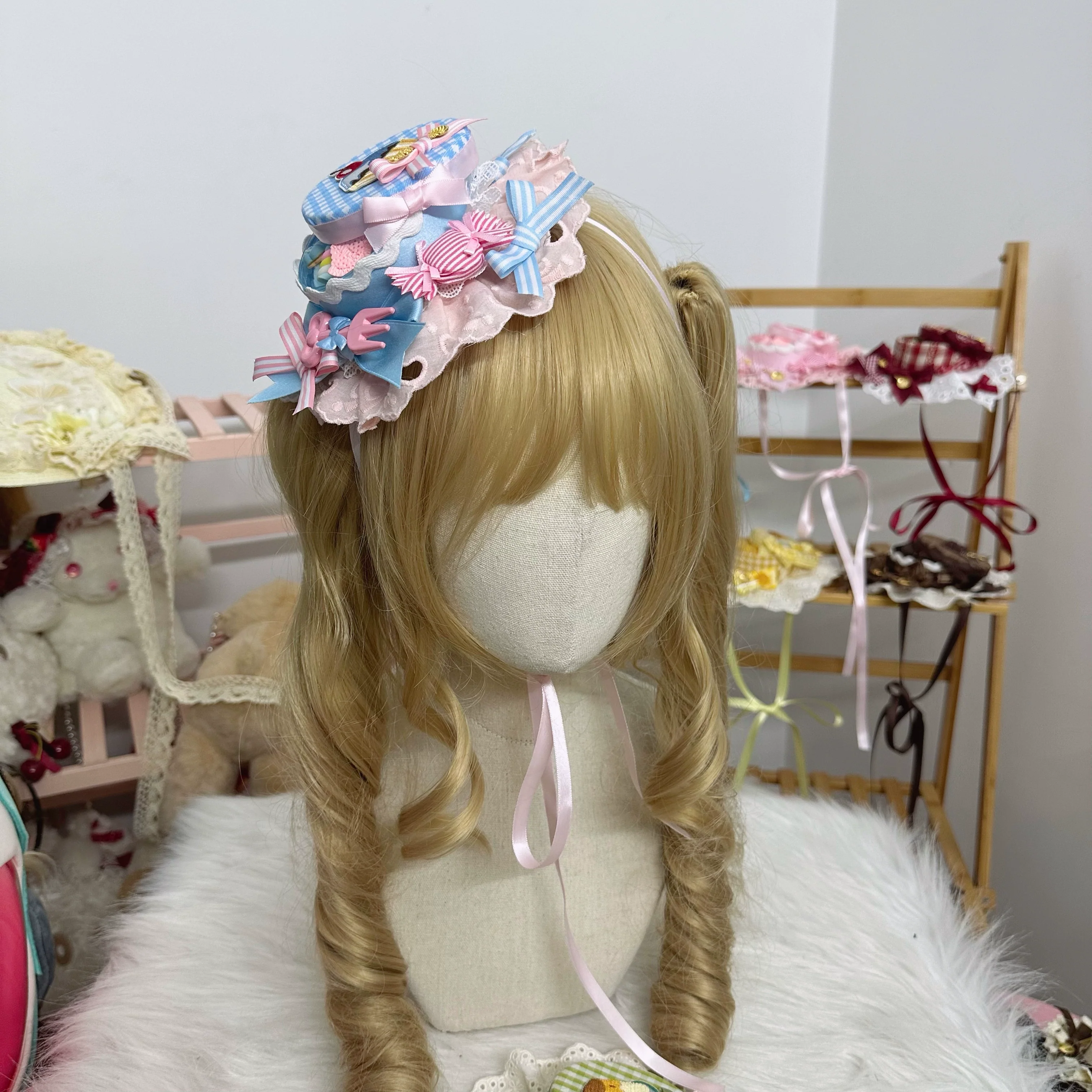 Sweet Lolita Candy Box Hat Handmade Lolita Top Hat - Image 10