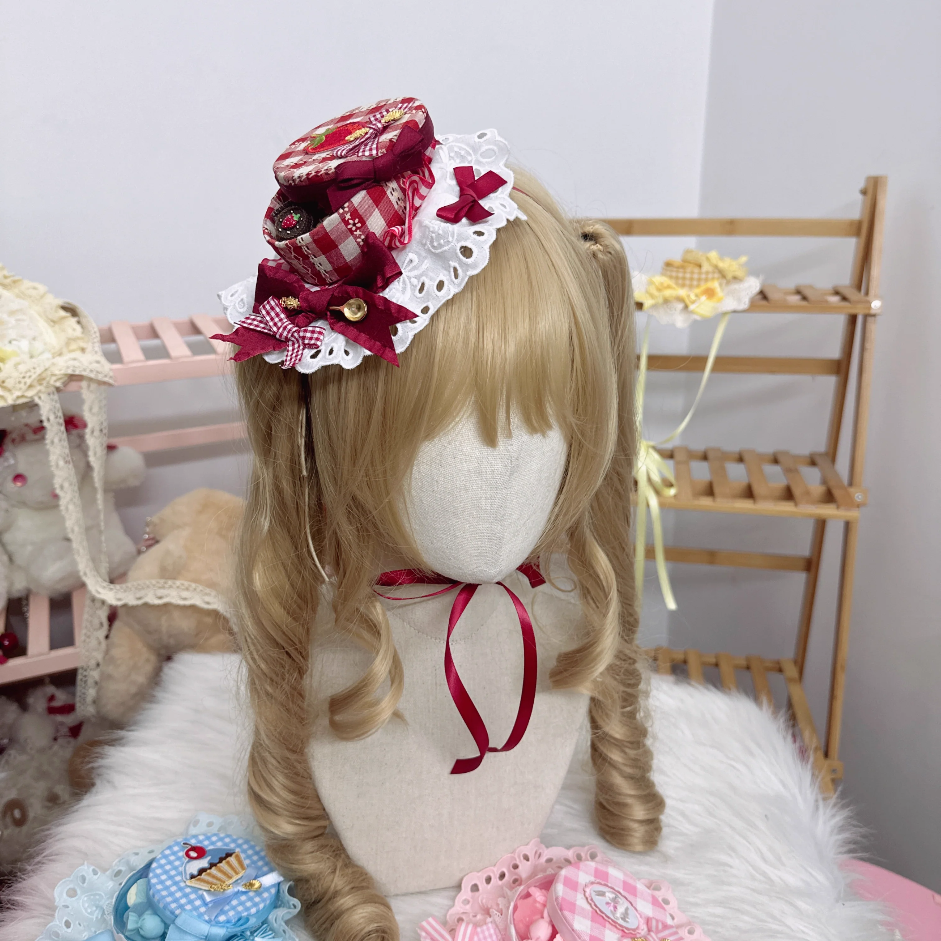 Sweet Lolita Candy Box Hat Handmade Lolita Top Hat - Image 11