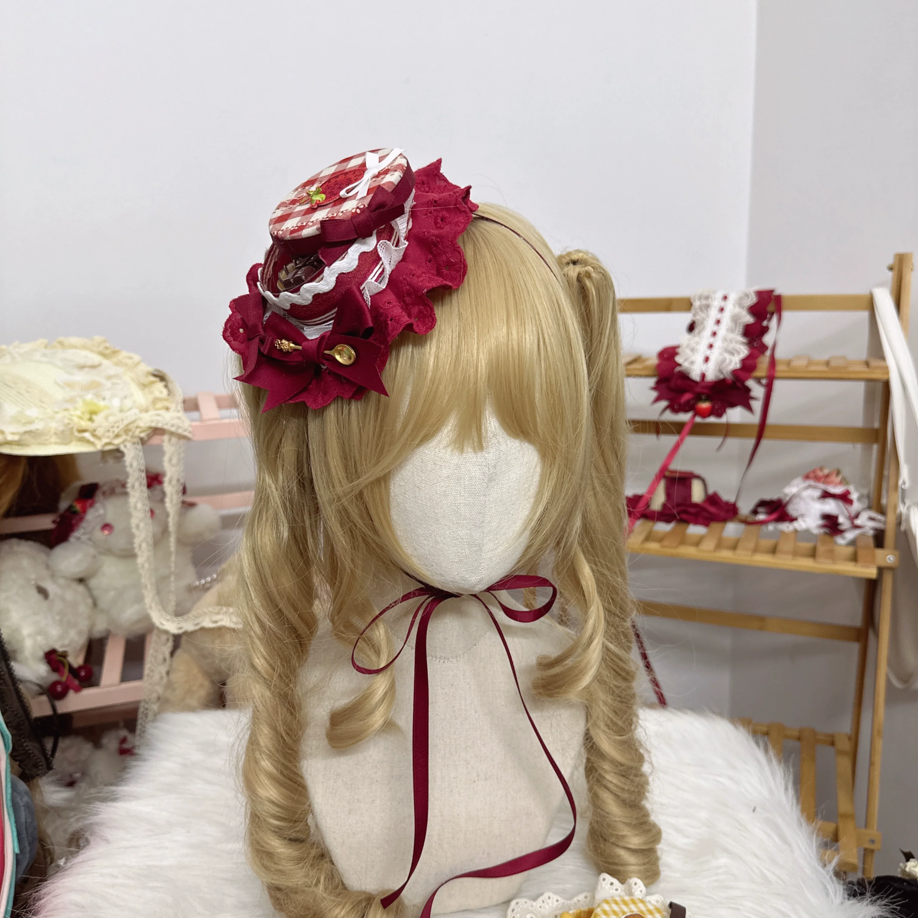 Sweet Lolita Candy Box Hat Handmade Lolita Top Hat - Image 12