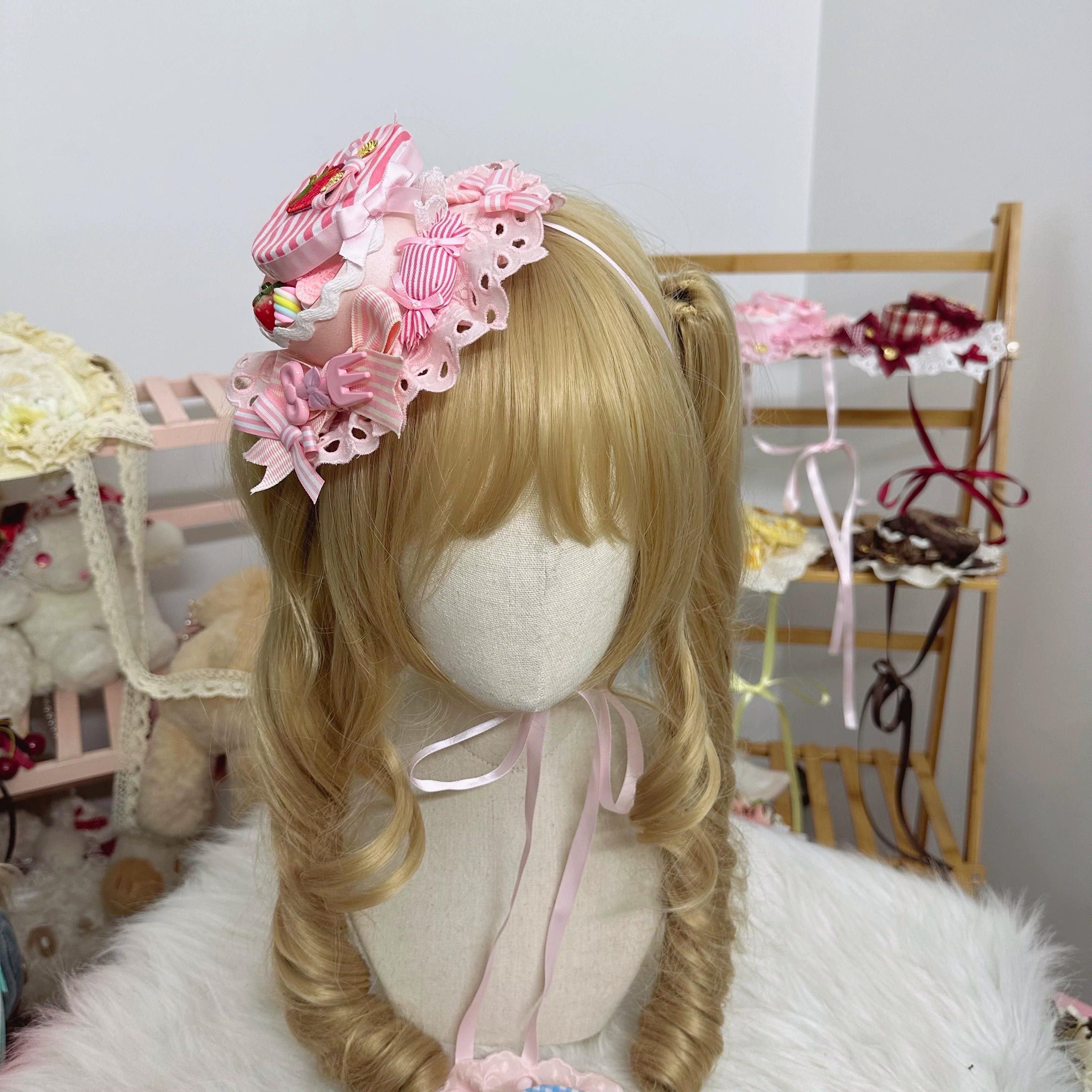 Sweet Lolita Candy Box Hat Handmade Lolita Top Hat - Image 13