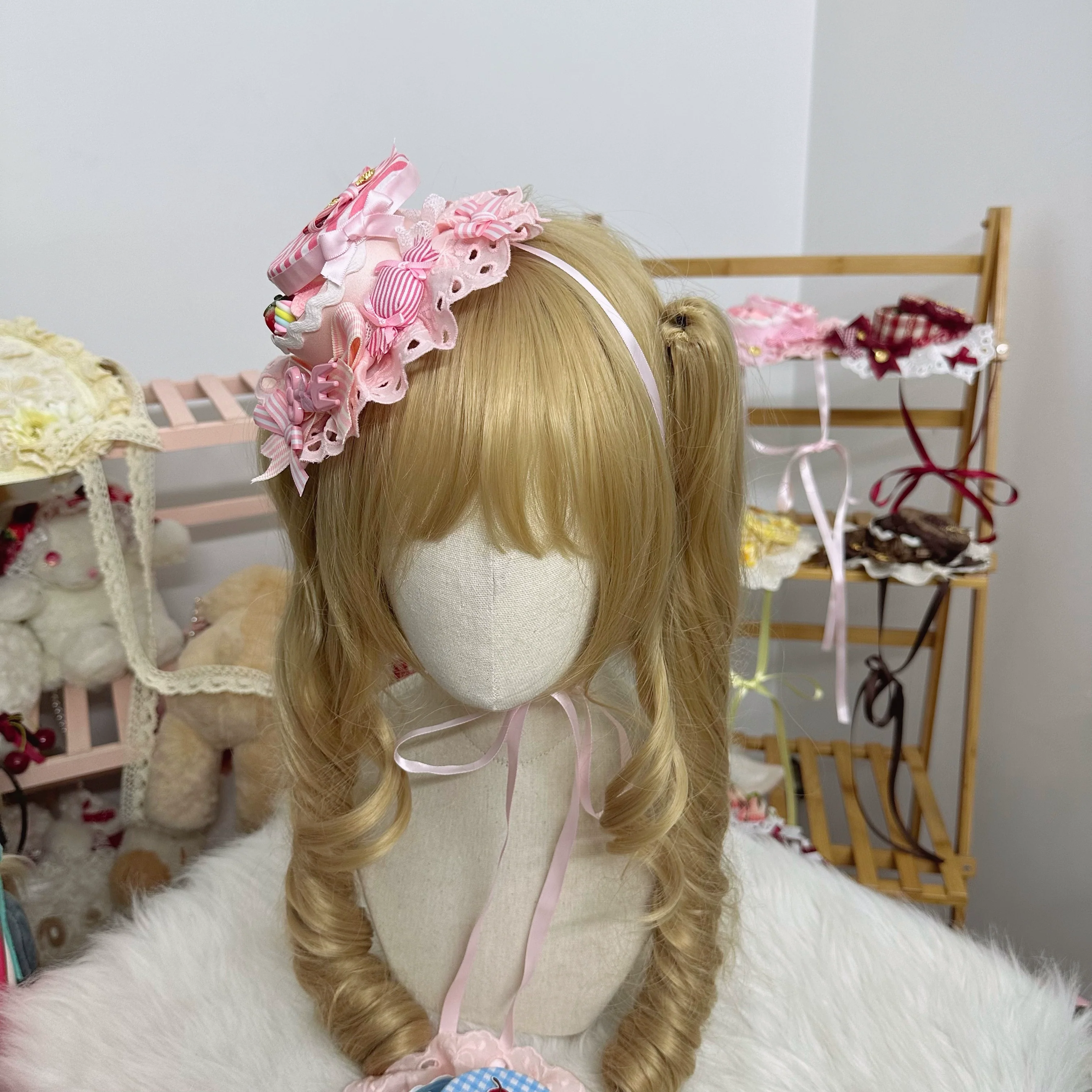 Sweet Lolita Candy Box Hat Handmade Lolita Top Hat - Image 15