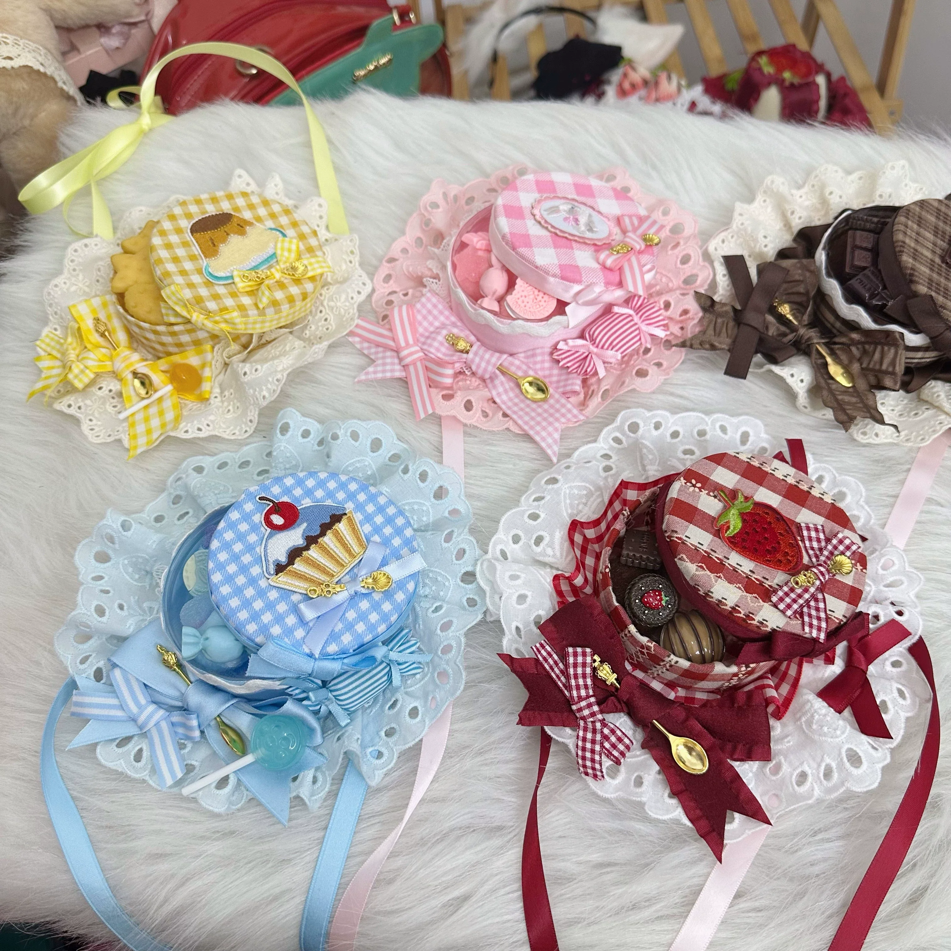 Sweet Lolita Candy Box Hat Handmade Lolita Top Hat - Image 22