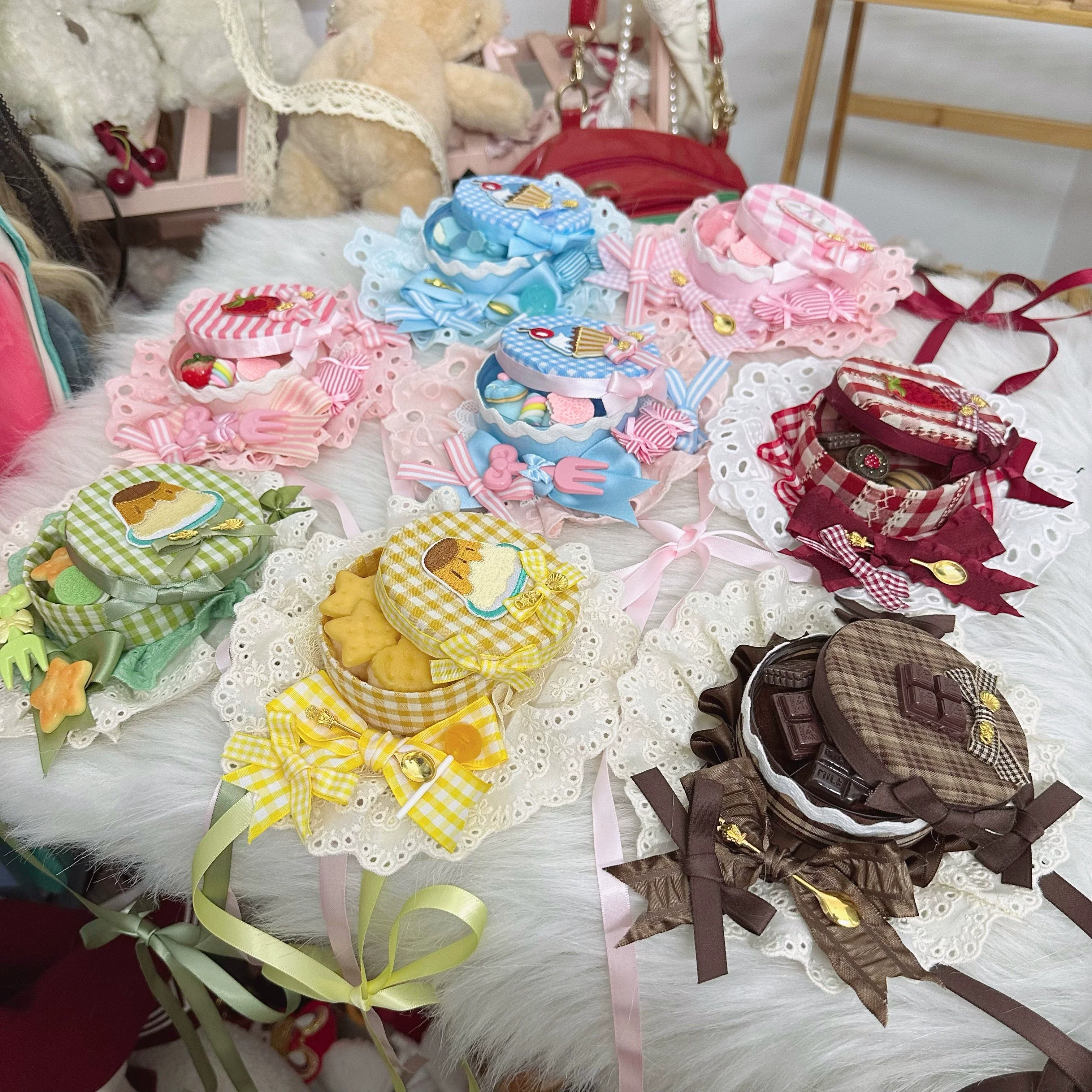 Sweet Lolita Candy Box Hat Handmade Lolita Top Hat - Image 3