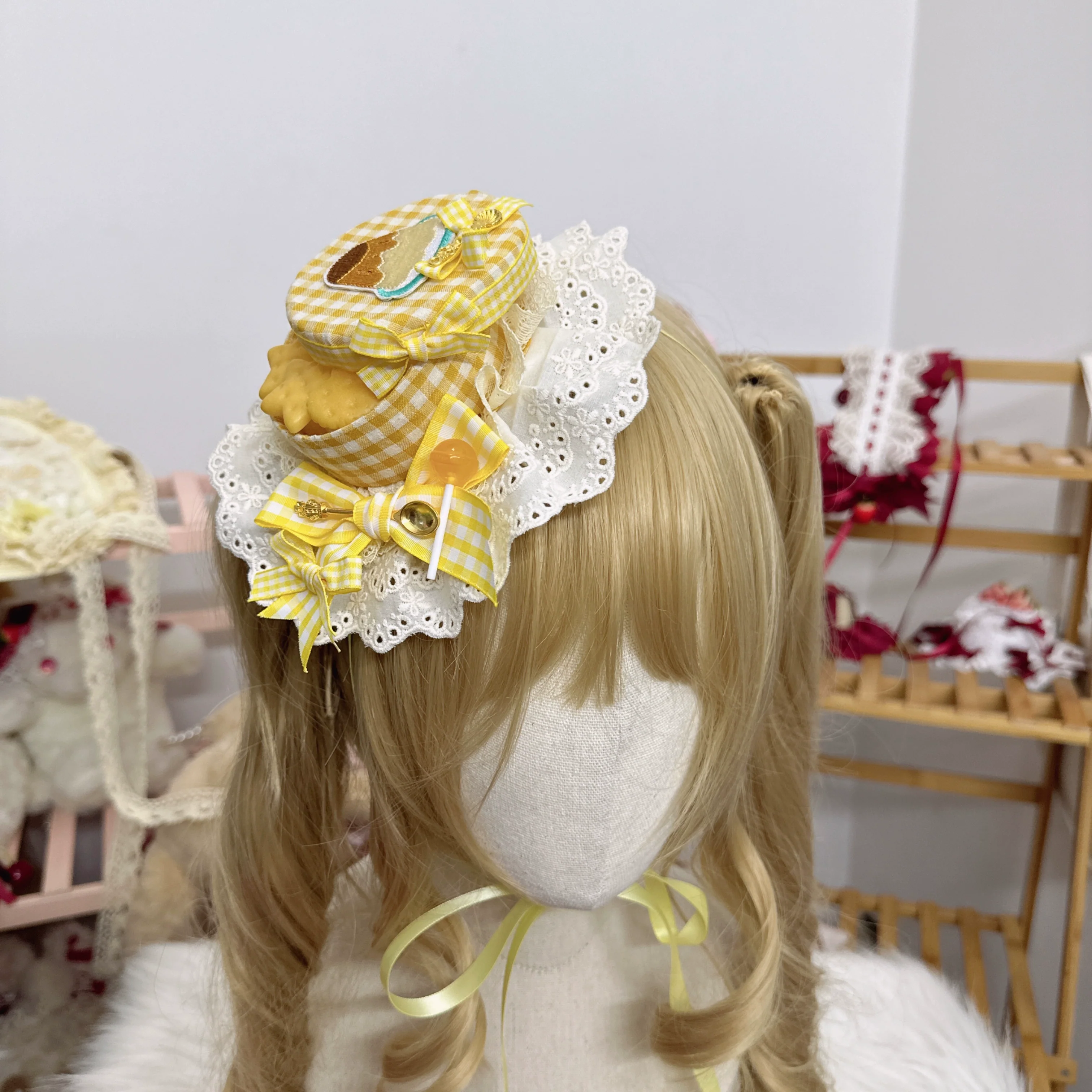 Sweet Lolita Candy Box Hat Handmade Lolita Top Hat - Image 5