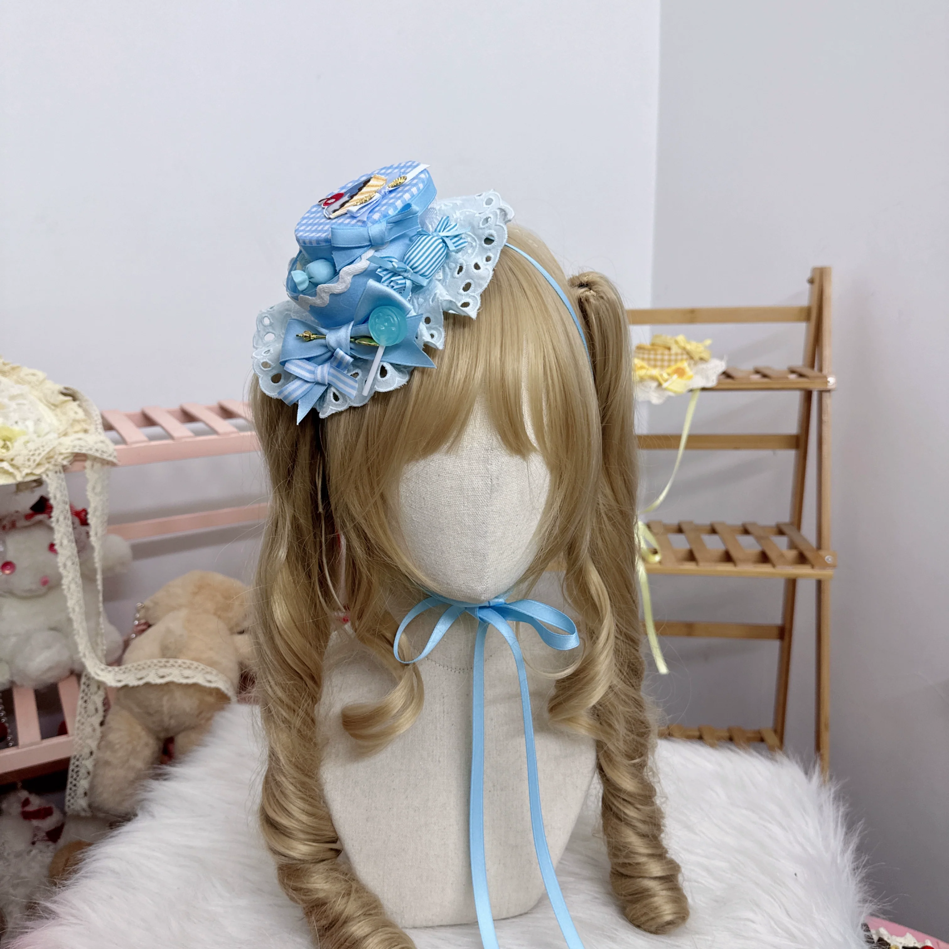 Sweet Lolita Candy Box Hat Handmade Lolita Top Hat - Image 8