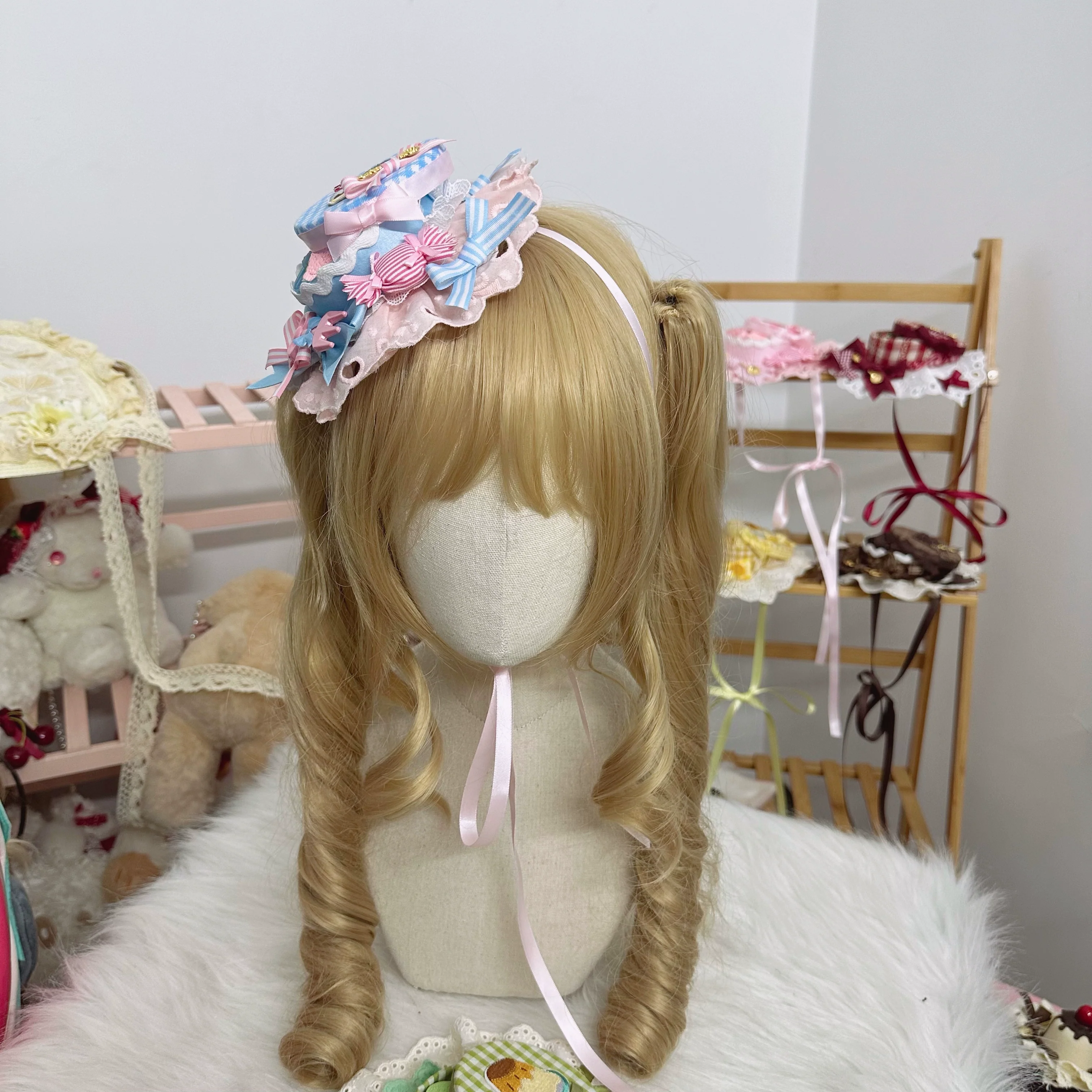 Sweet Lolita Candy Box Hat Handmade Lolita Top Hat - Image 9