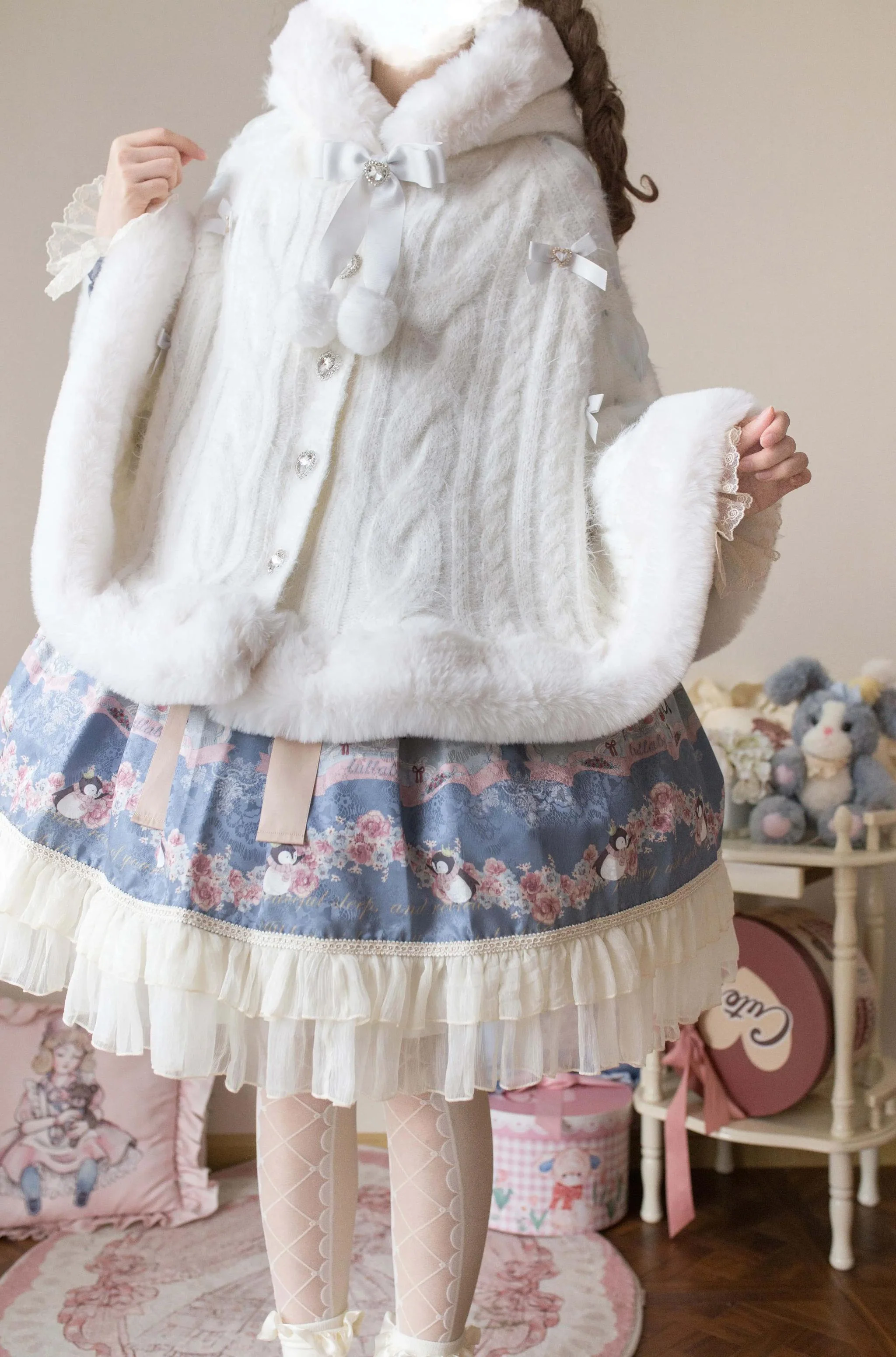 Sweet Bliss - Sweet Lolita Cape Winter Lolita Sweater Coat - Image 10