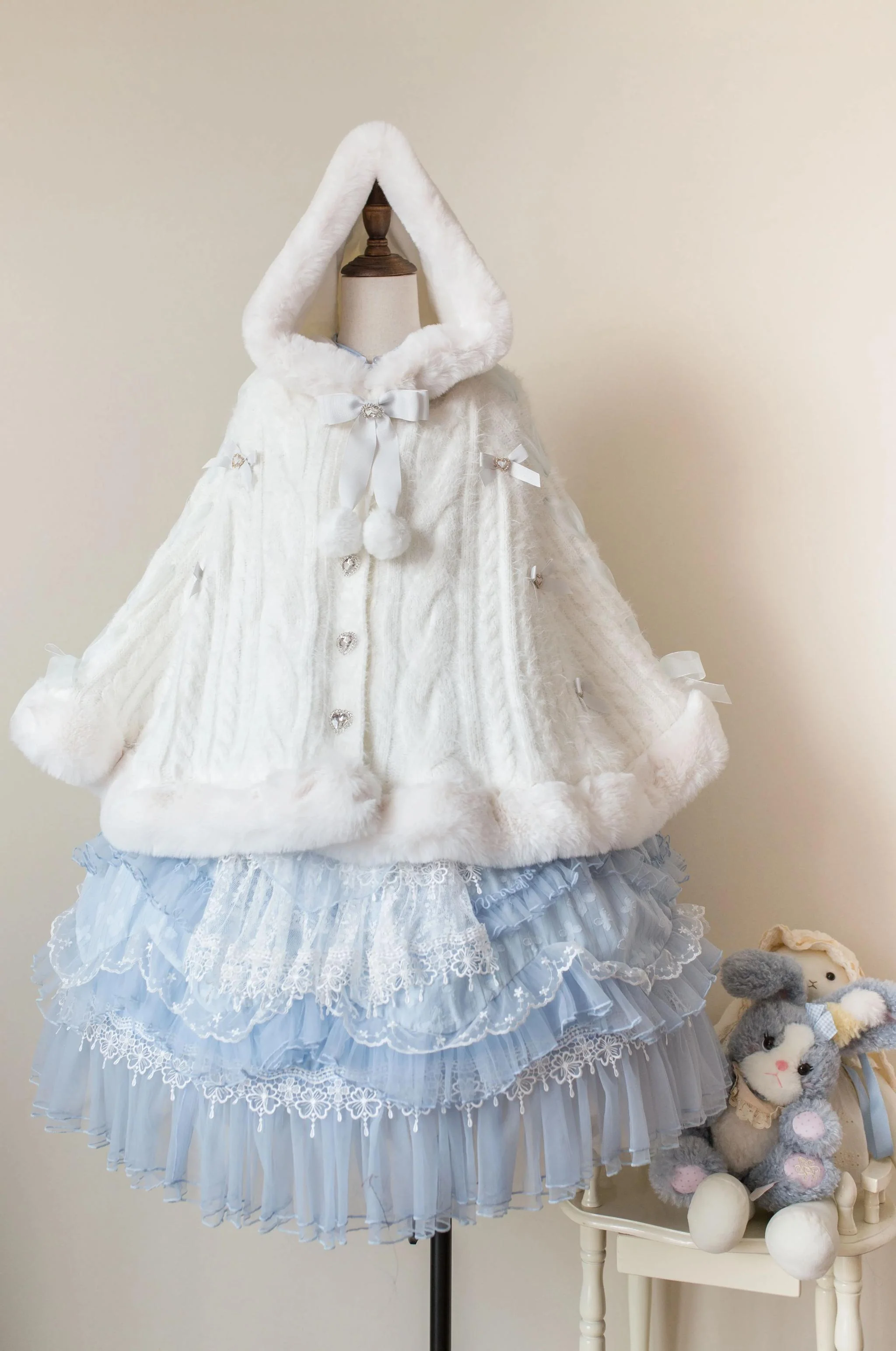 Sweet Bliss - Sweet Lolita Cape Winter Lolita Sweater Coat - Image 15