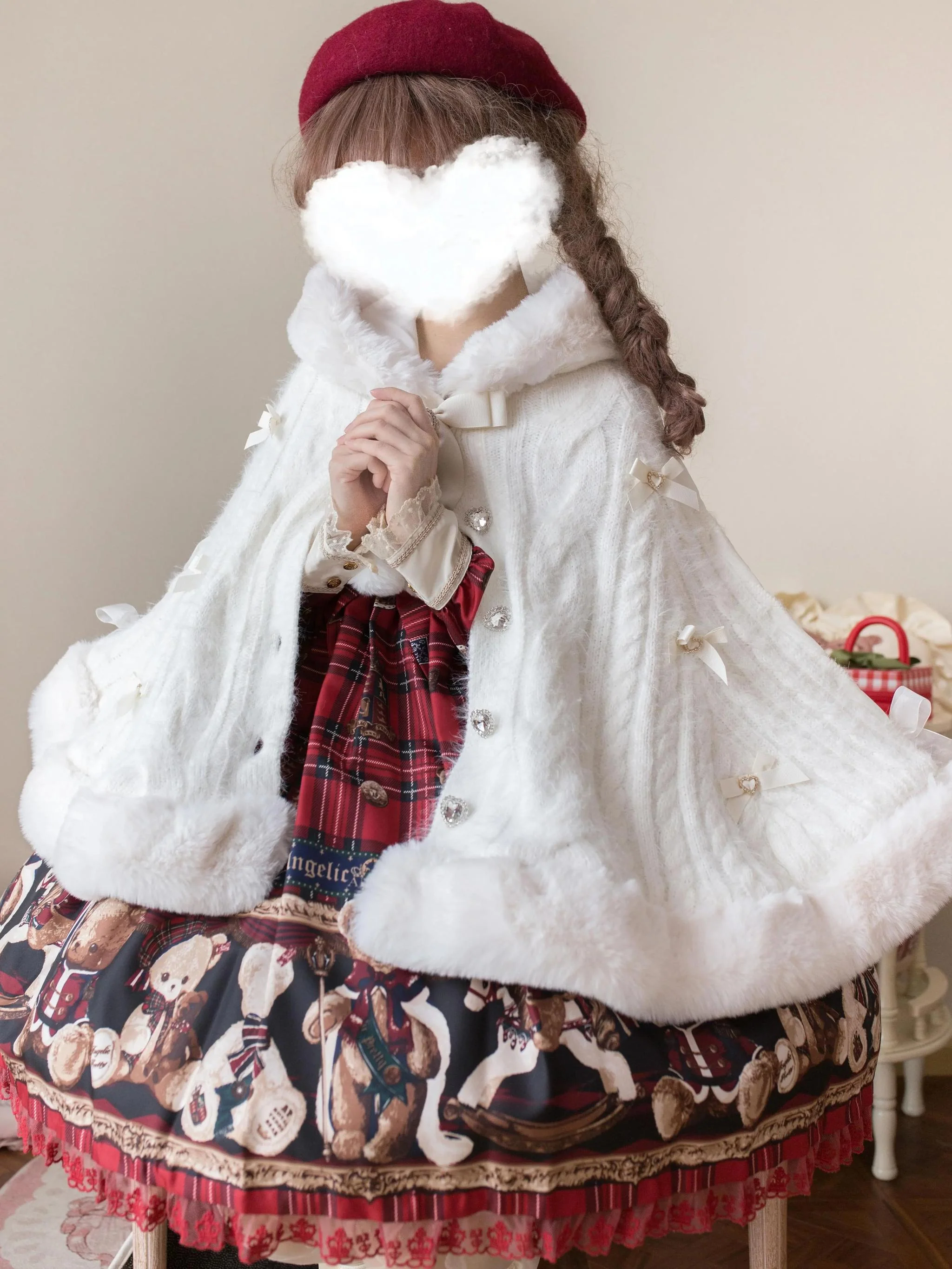 Sweet Bliss - Sweet Lolita Cape Winter Lolita Sweater Coat - Image 3