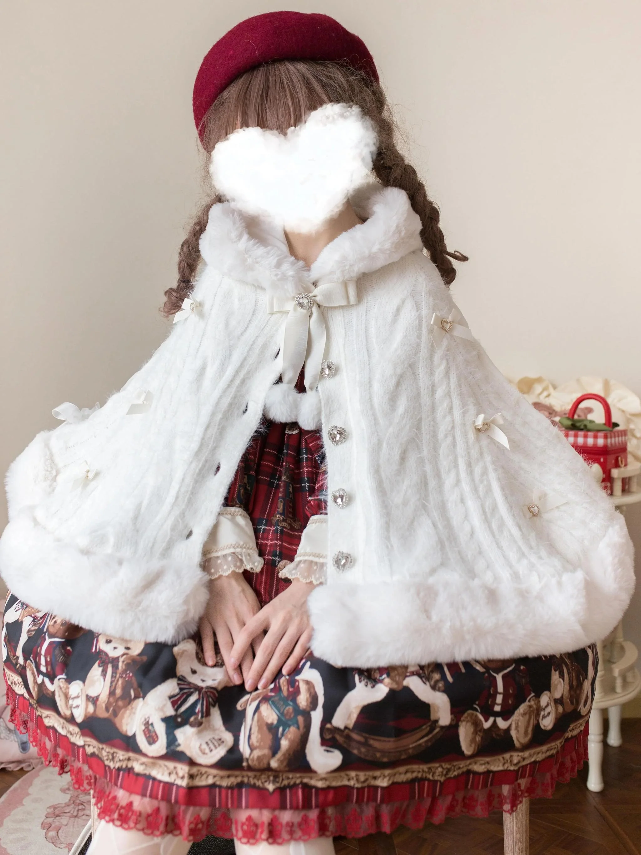Sweet Bliss - Sweet Lolita Cape Winter Lolita Sweater Coat - Image 4