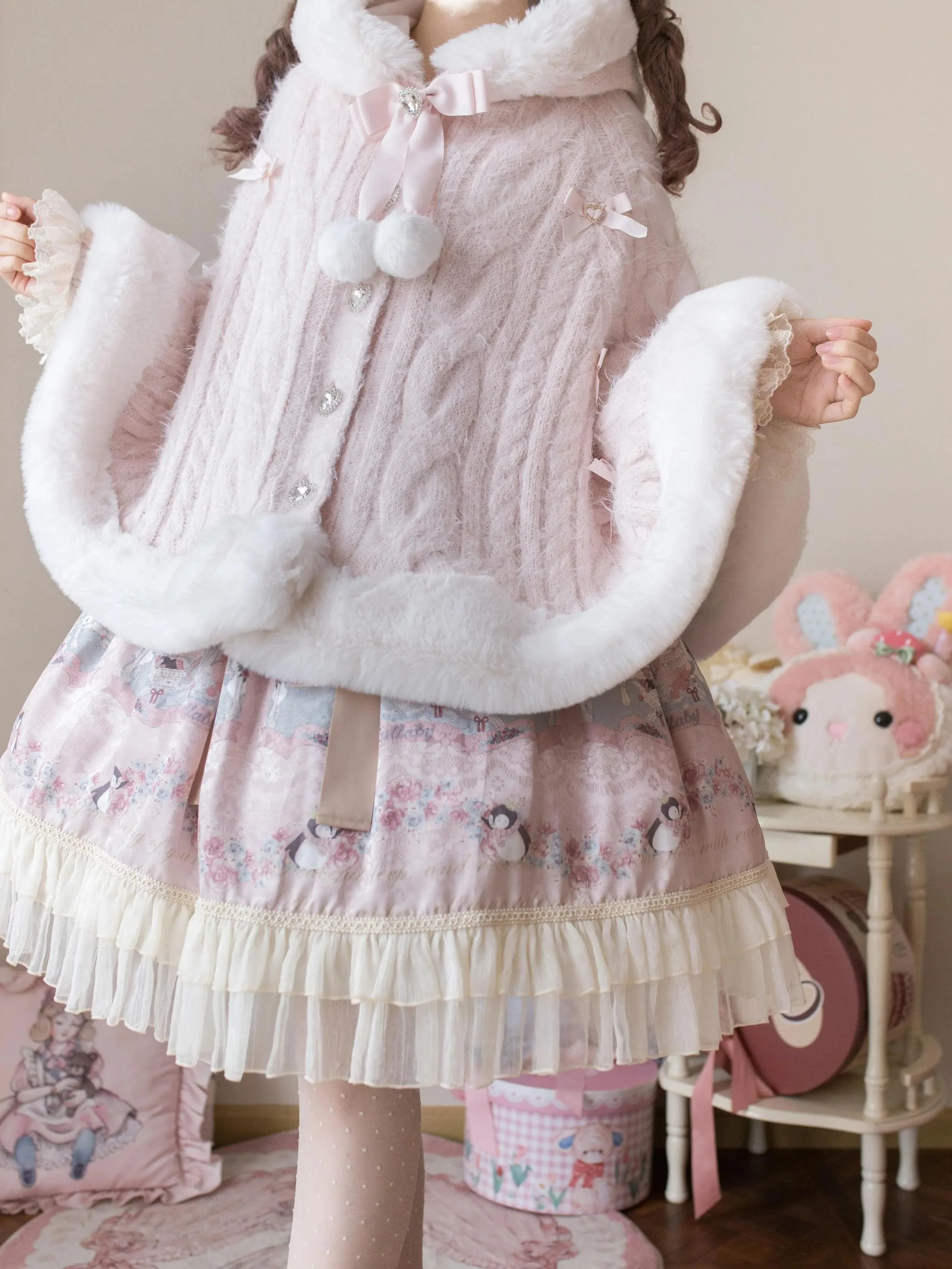 Sweet Bliss - Sweet Lolita Cape Winter Lolita Sweater Coat - Image 6
