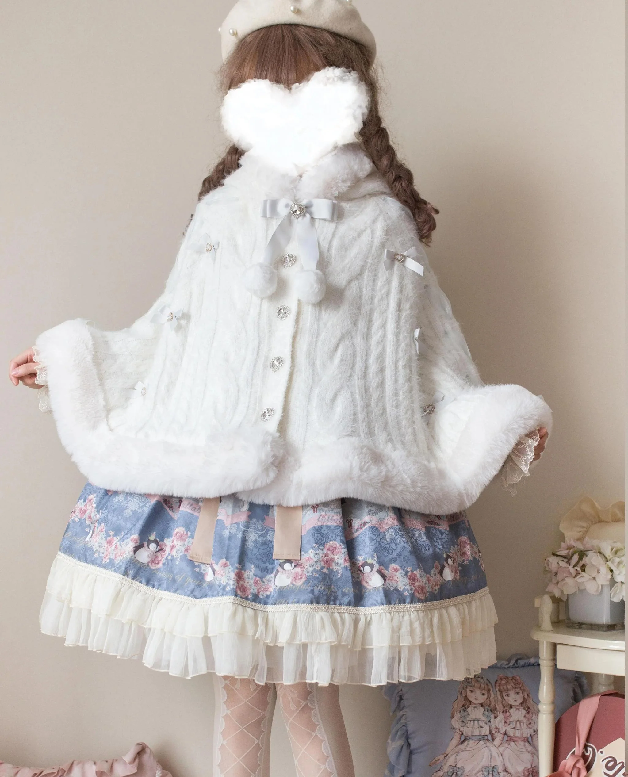 Sweet Bliss - Sweet Lolita Cape Winter Lolita Sweater Coat - Image 9