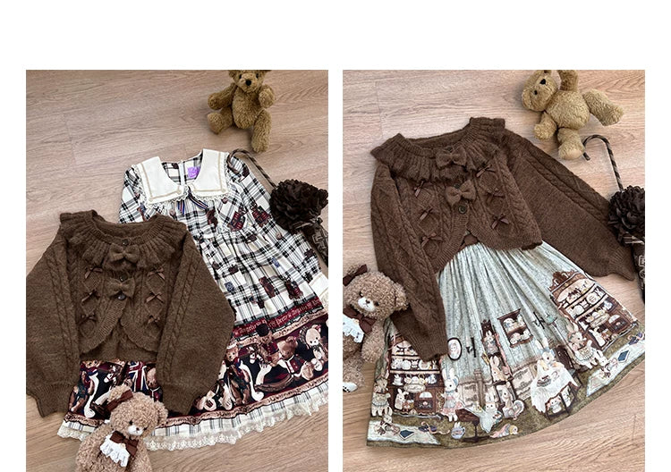 Napoleon Pastry - Sweet Lolita Cardigan, Detachable Bows - Image 30