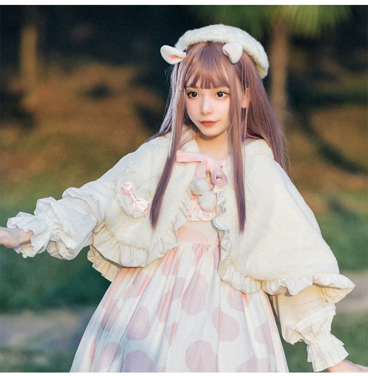 Teddy Bear - Sheer Lolita Cardigan Long Sleeve Lolita Cape Rabbit Ear - Image 3