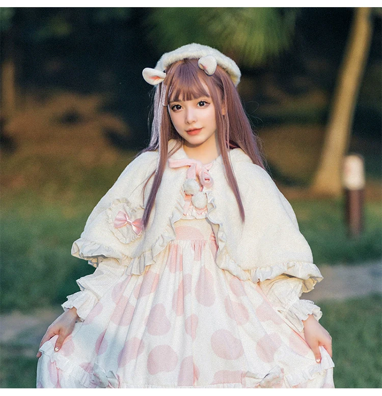 Teddy Bear - Sheer Lolita Cardigan Long Sleeve Lolita Cape Rabbit Ear - Image 4