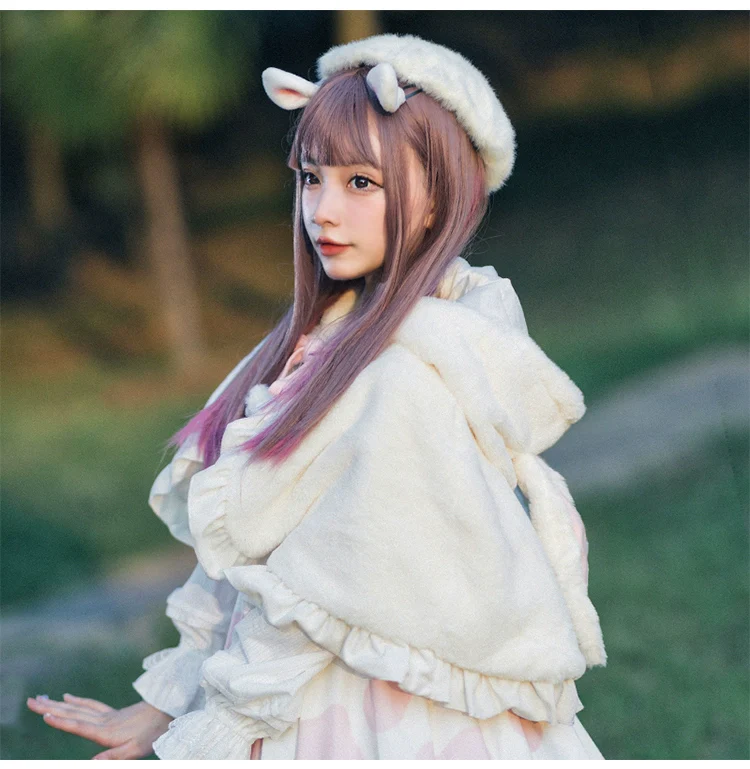 Teddy Bear - Sheer Lolita Cardigan Long Sleeve Lolita Cape Rabbit Ear - Image 5