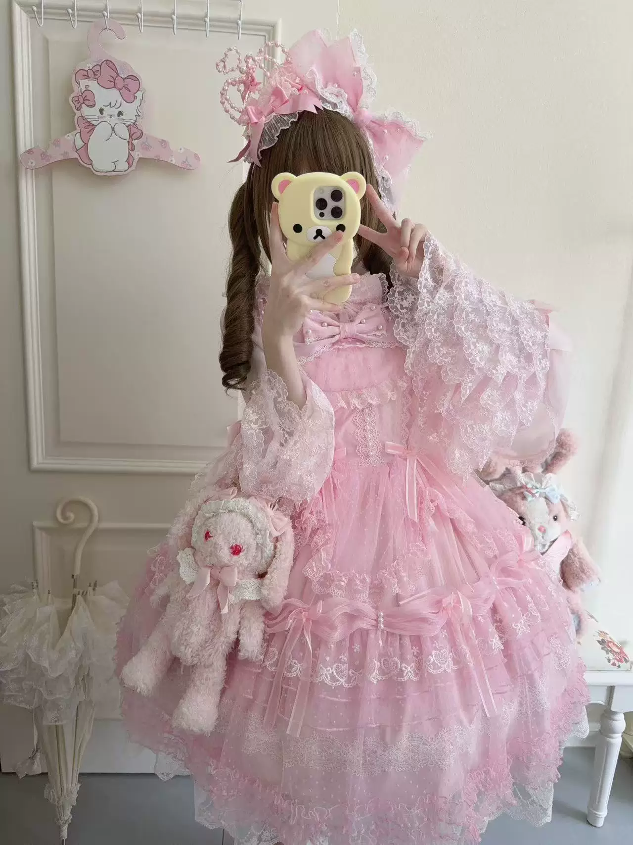 Sugar Knot - Sweet Lolita Chiffon JSK, Tiered Skirt, Doll-Like - Image 5
