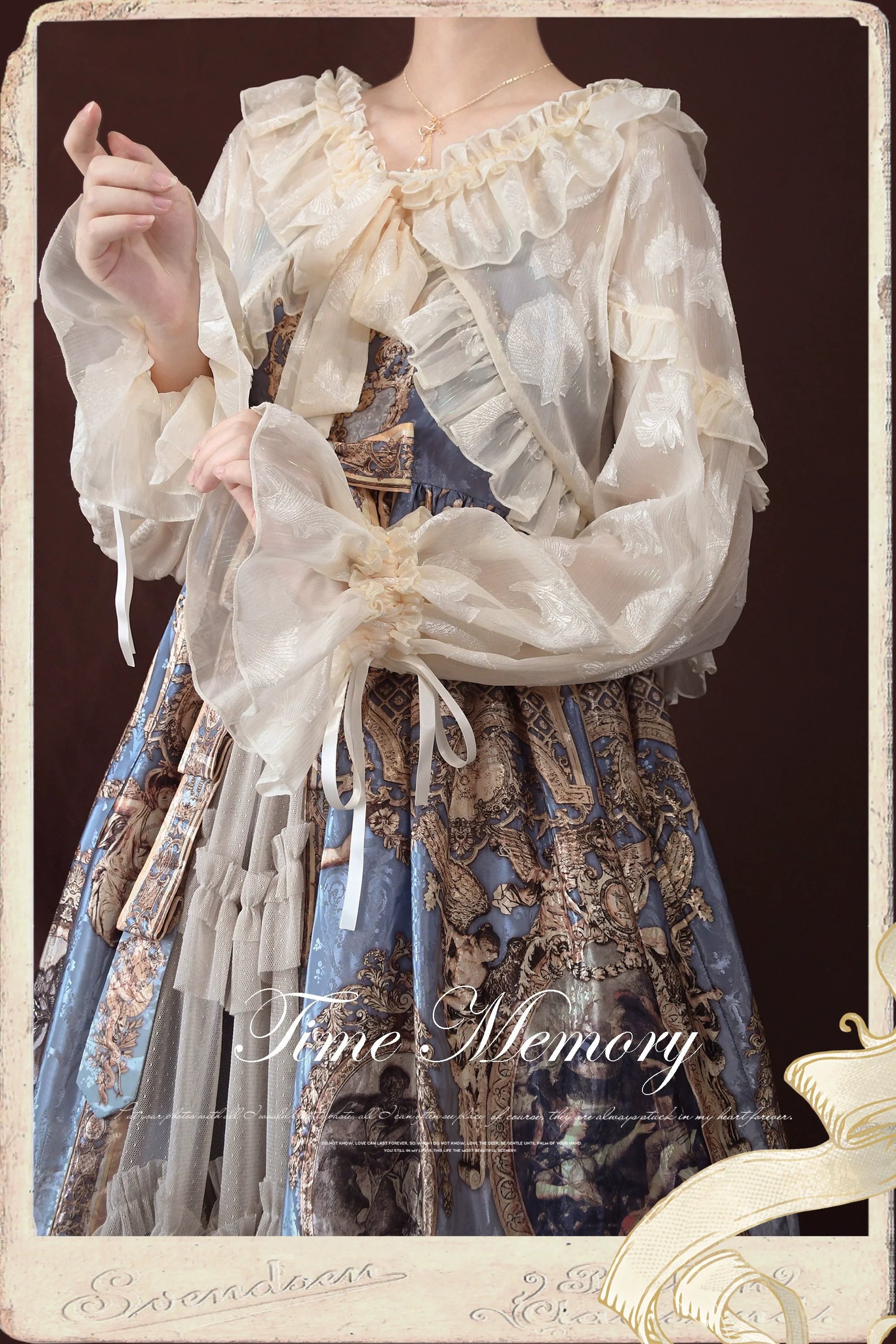 Xianbei - Sweet Lolita Chiffon Lantern Sleeve Cardigan with Bow - Image 17
