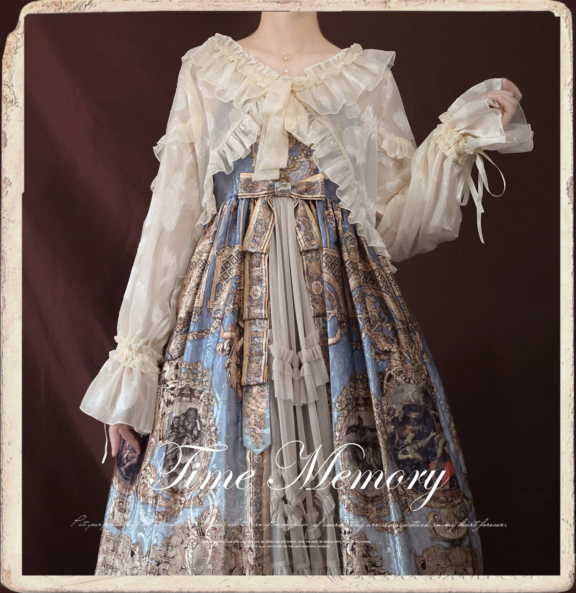 Xianbei - Sweet Lolita Chiffon Lantern Sleeve Cardigan with Bow - Image 18