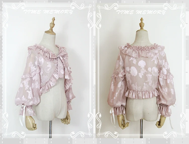 Xianbei - Sweet Lolita Chiffon Lantern Sleeve Cardigan with Bow - Image 64