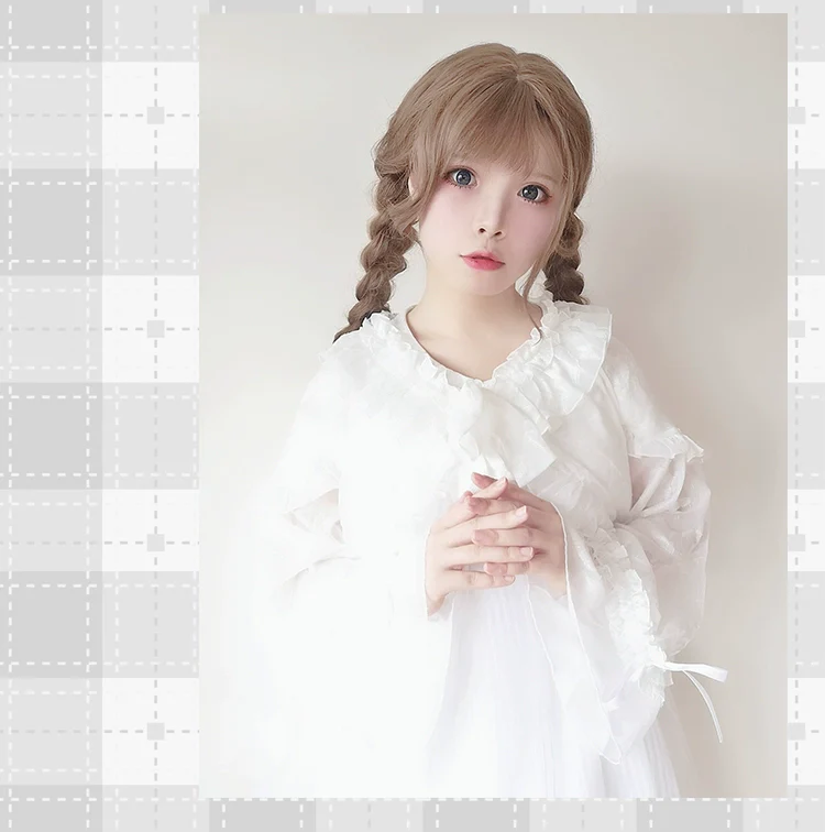 Xianbei - Sweet Lolita Chiffon Lantern Sleeve Cardigan with Bow - Image 8