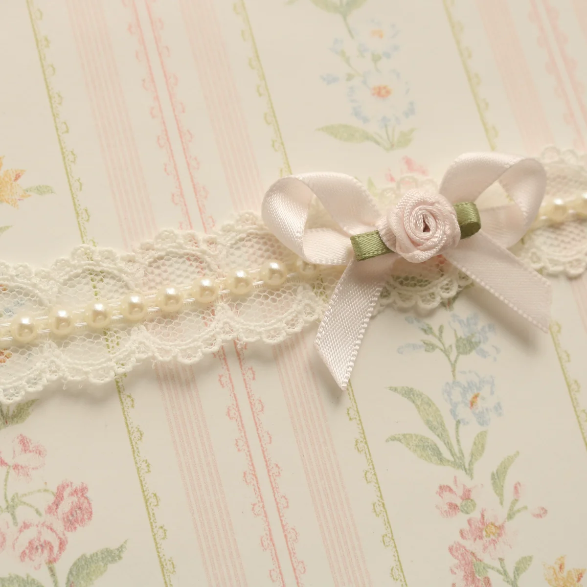 Creamy Bubbles - Sweet Lolita Choker Vintage Lace Rose Handmade Necklace - Image 26