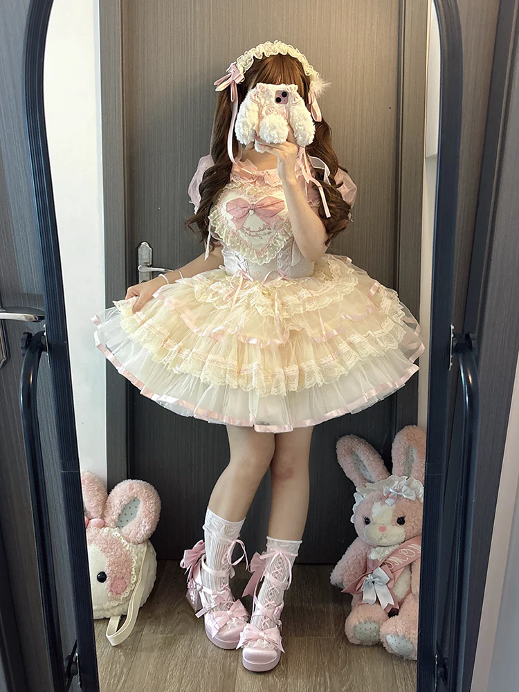Sakura Oath - Sweet Lolita Chunky Heel, 3D Floral Decoration - Image 11