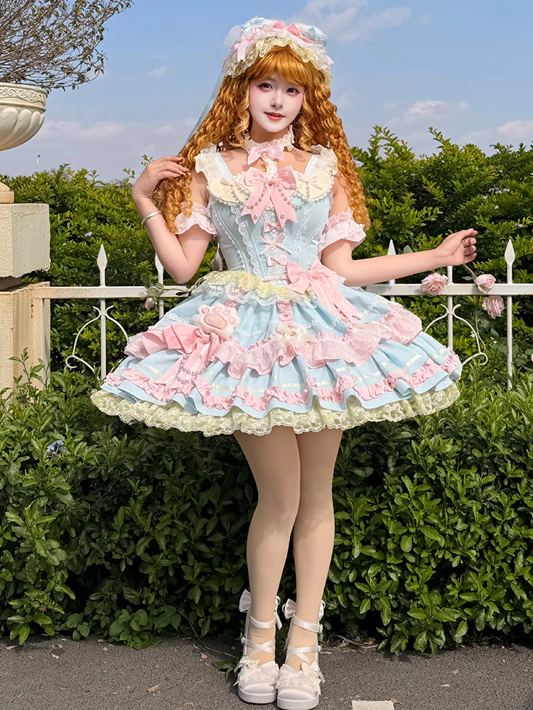 Sakura Oath - Sweet Lolita Chunky Heel, 3D Floral Decoration - Image 13