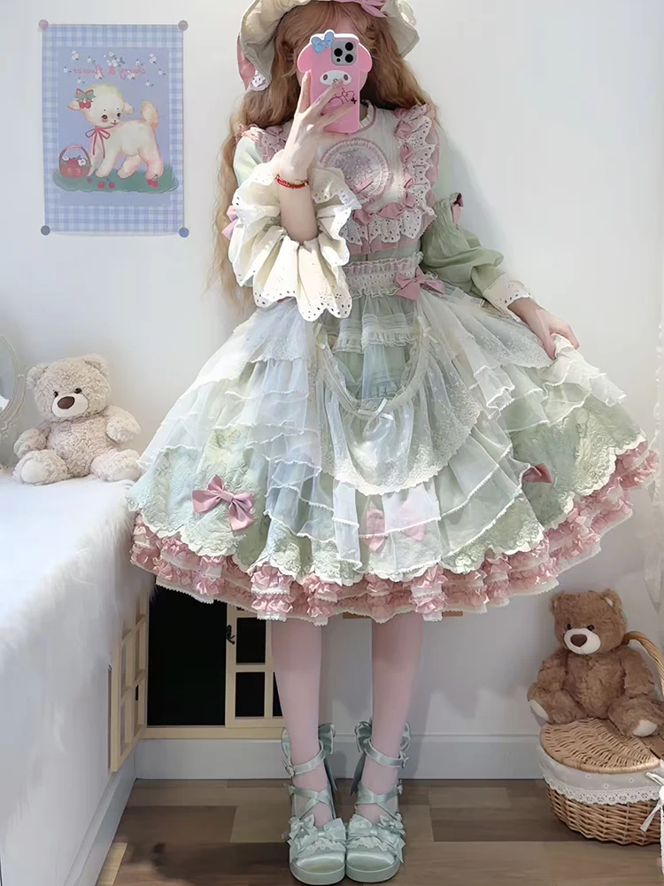 Sakura Oath - Sweet Lolita Chunky Heel, 3D Floral Decoration - Image 21