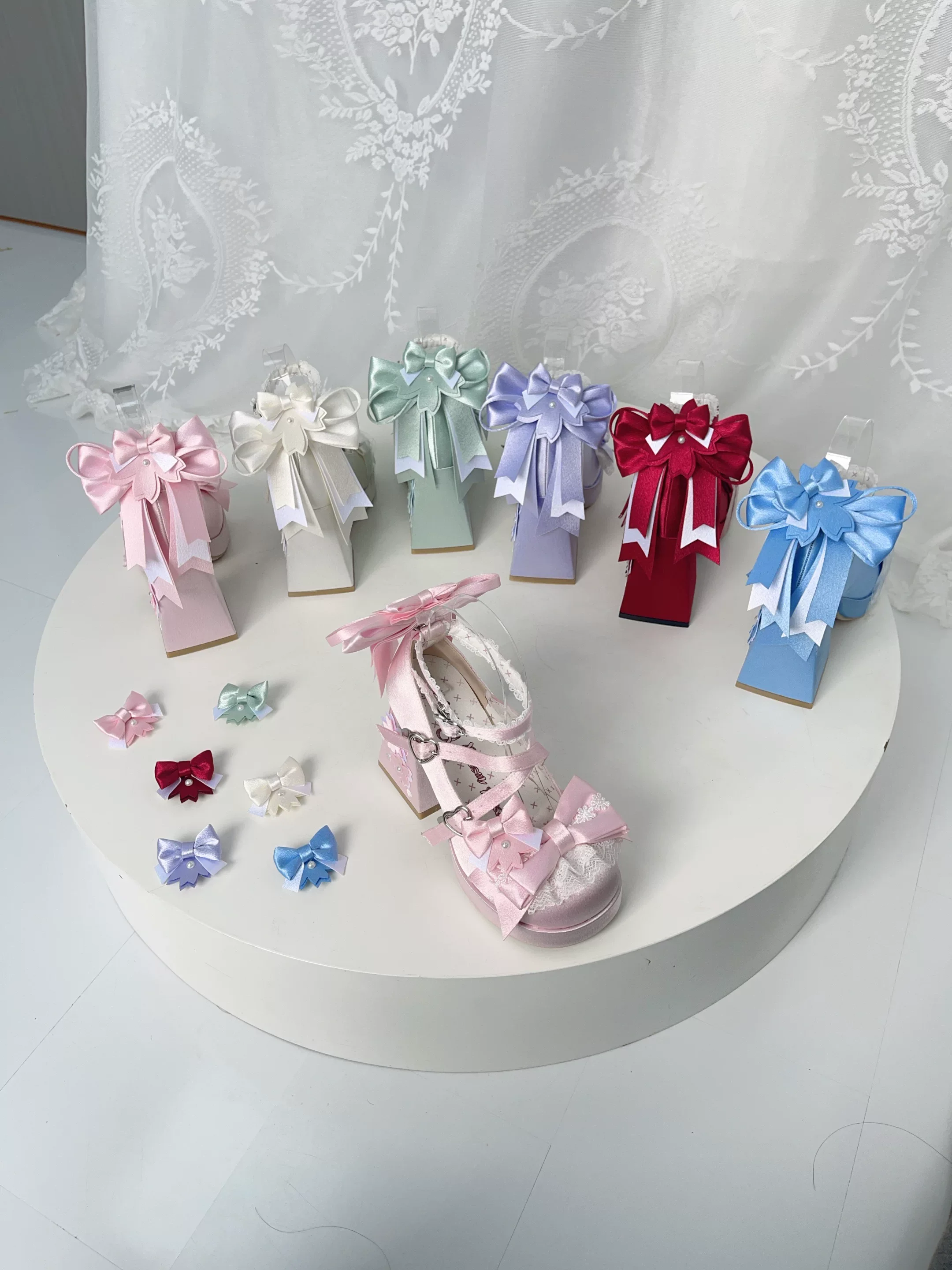 Sakura Oath - Sweet Lolita Chunky Heel, 3D Floral Decoration - Image 24