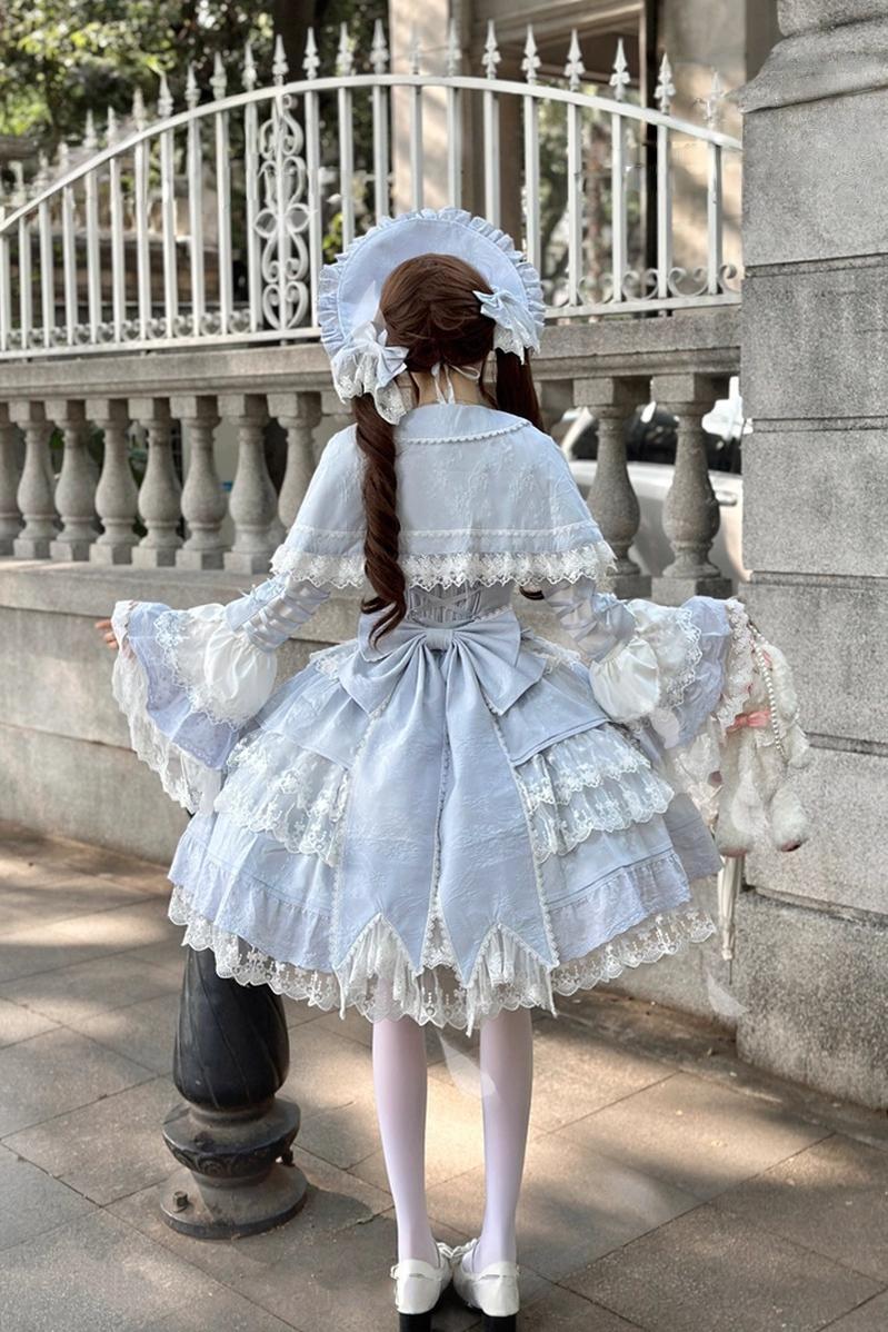 Peach Bunny - Sakura Love - Sweet Lolita Cloak, Detachable Bow - Image 3