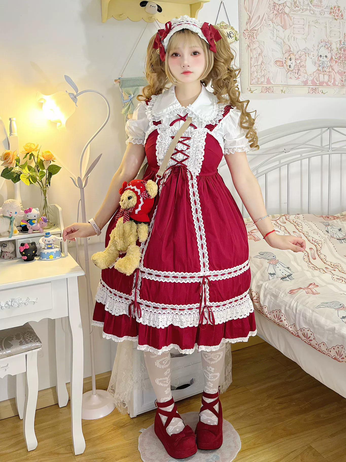 Sweet Lolita Cotton Shirt, Detachable Hime Sleeves - Image 7
