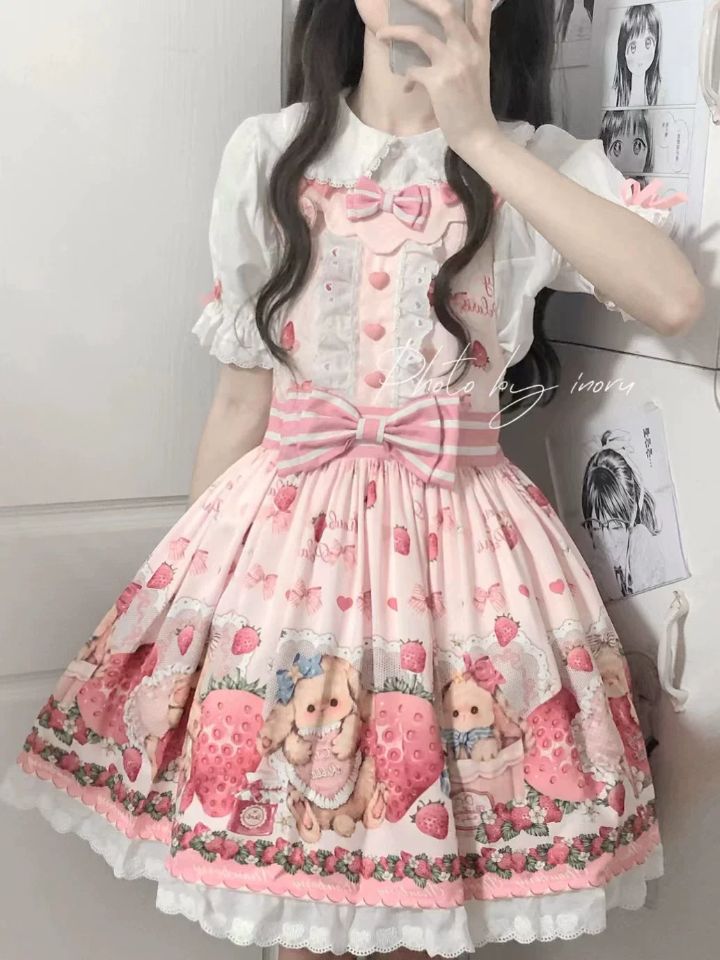 Rabbit Berry Gift Box - Sweet Lolita Cotton Shirt, Peter Pan Collar - Image 15