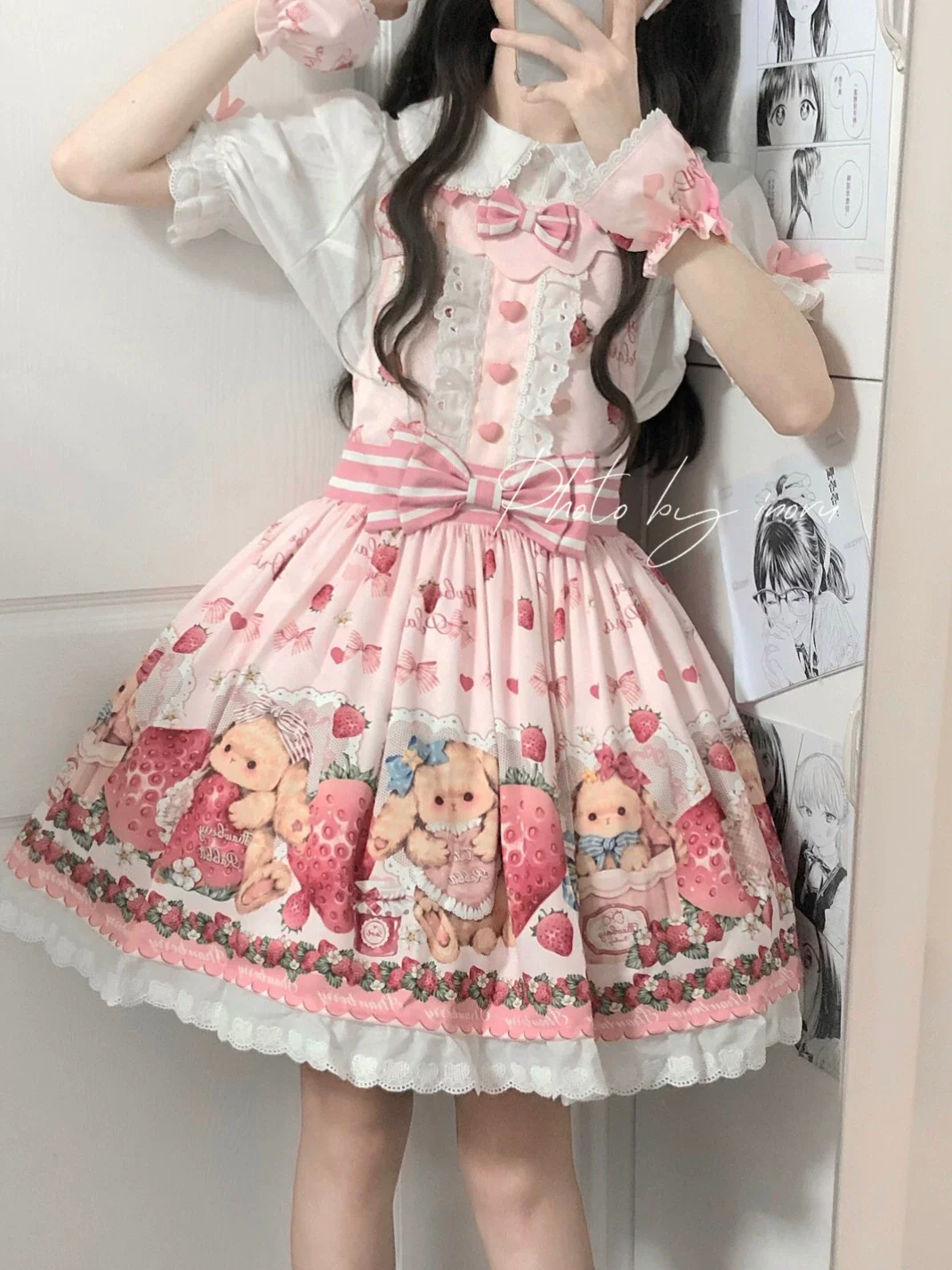 Rabbit Berry Gift Box - Sweet Lolita Cotton Shirt, Peter Pan Collar - Image 16