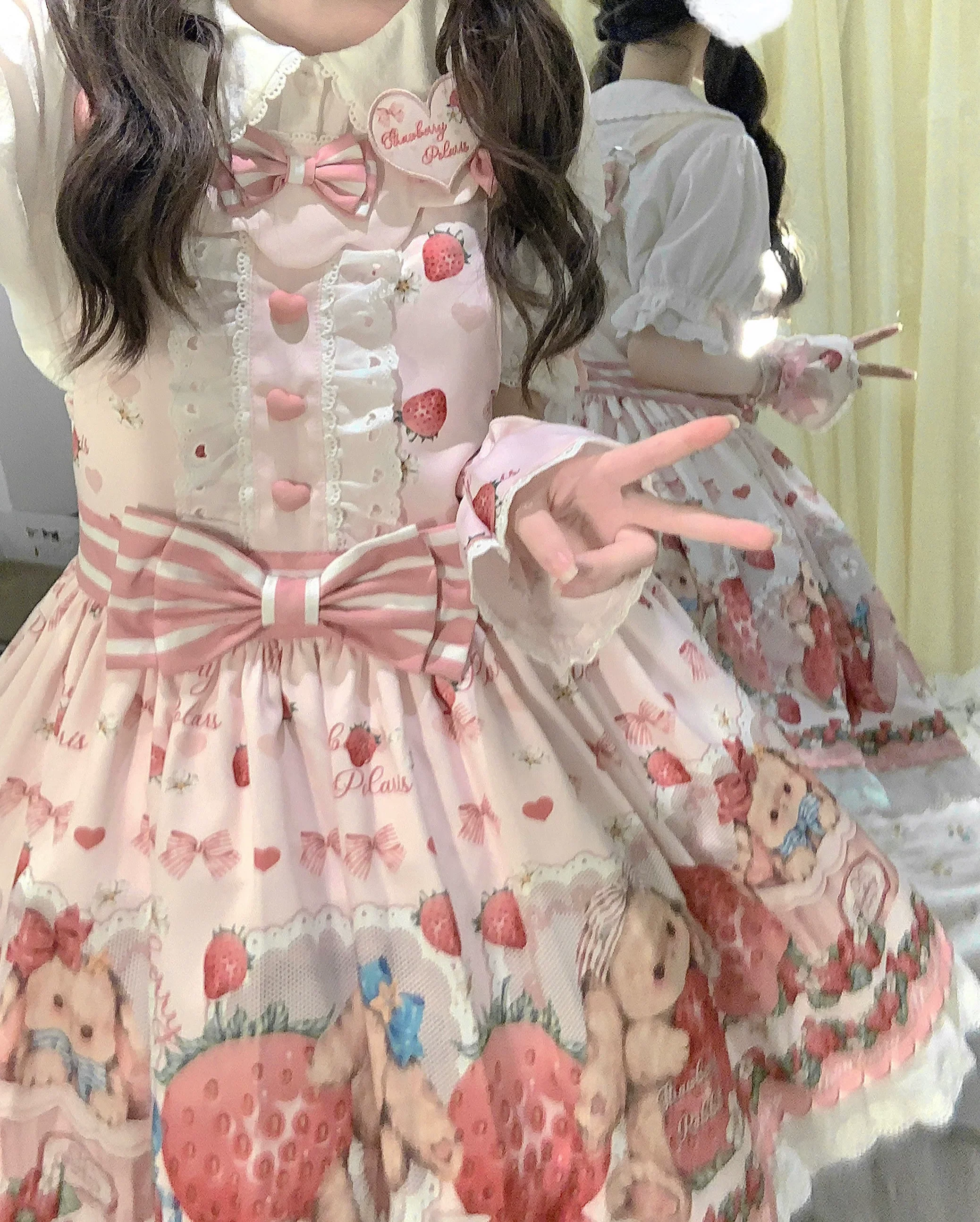 Rabbit Berry Gift Box - Sweet Lolita Cotton Shirt, Peter Pan Collar - Image 17
