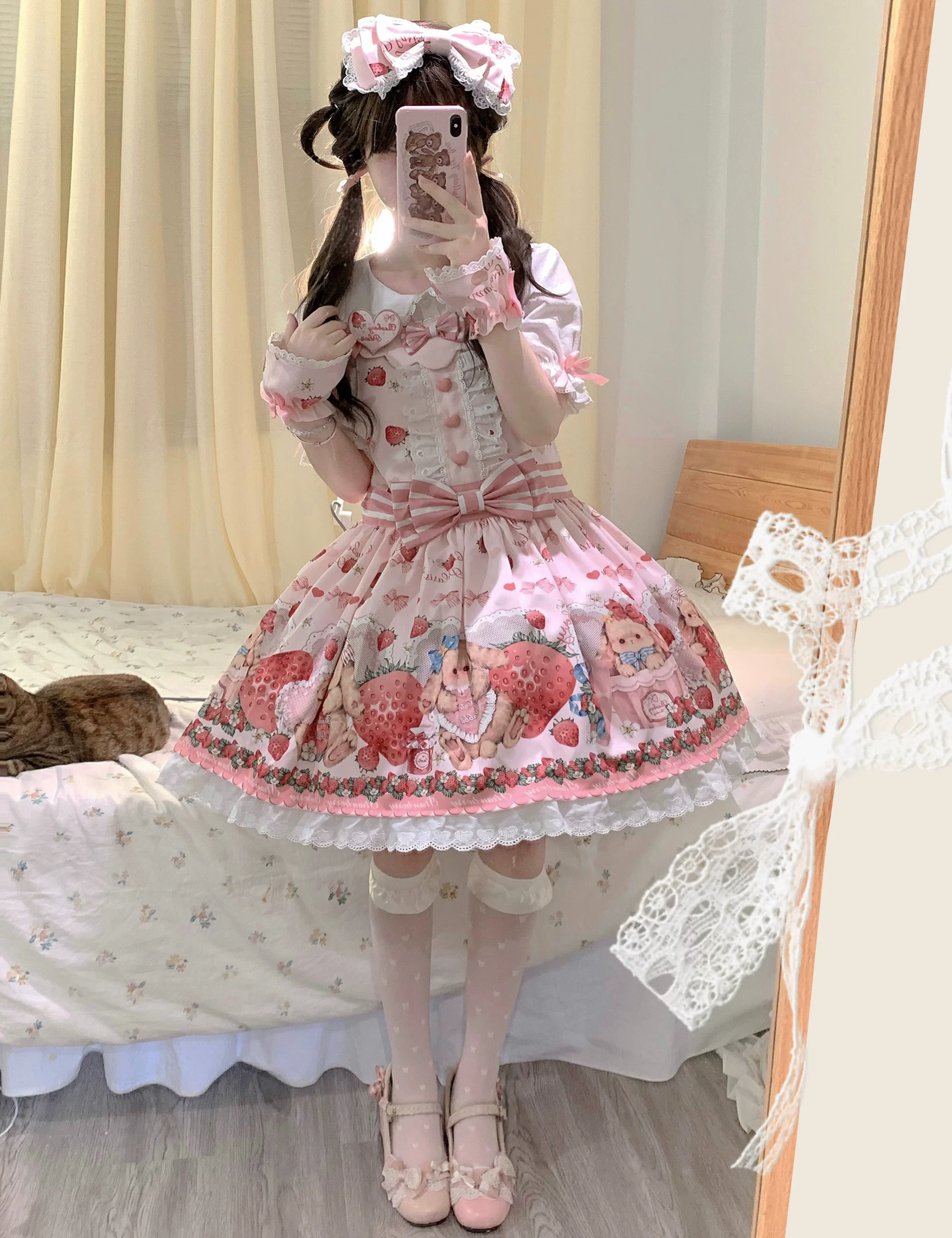 Rabbit Berry Gift Box - Sweet Lolita Cotton Shirt, Peter Pan Collar - Image 21