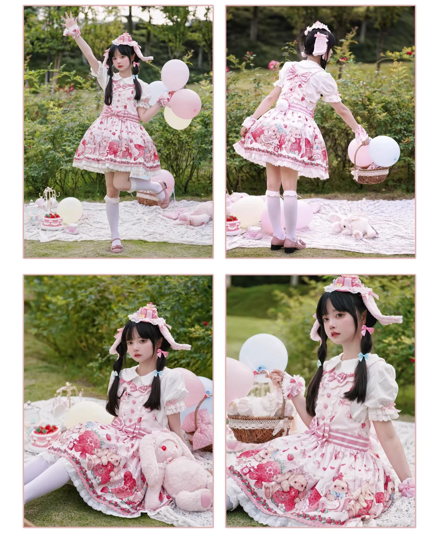 Rabbit Berry Gift Box - Sweet Lolita Cotton Shirt, Peter Pan Collar - Image 29